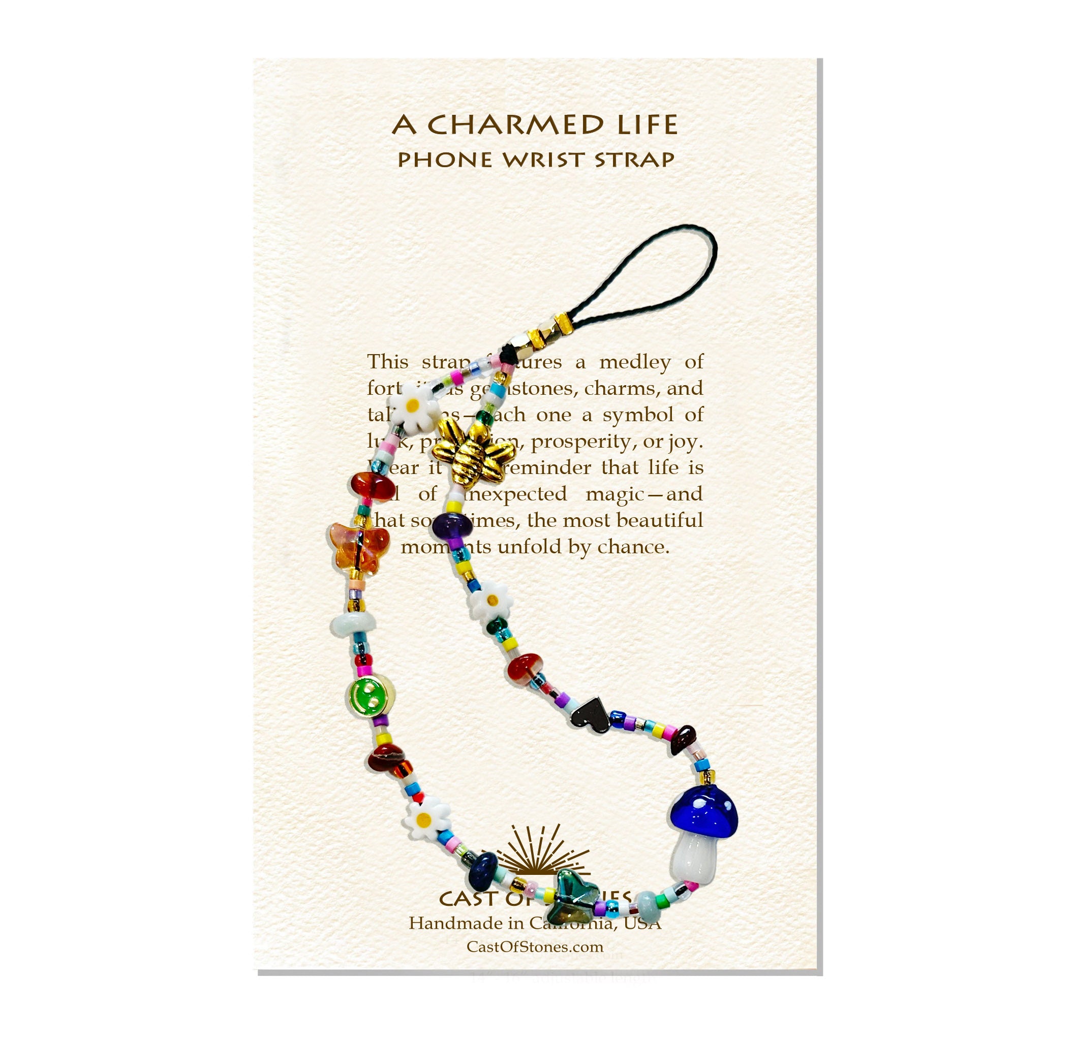 A Charmed Life Phone Wrist Strap - Garden Charm