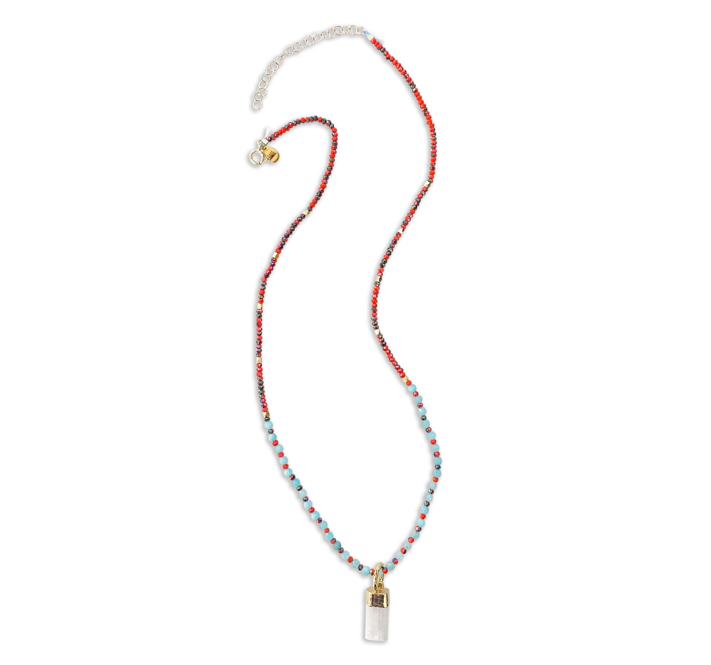 Cast-of-Stones-Amazonite-Necklace-with-Selenite-Charm-Clasp