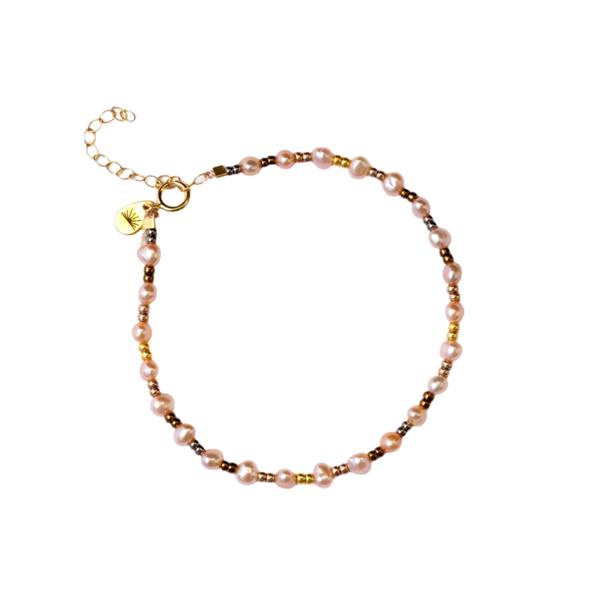 Pink Pearl Halo Bracelet