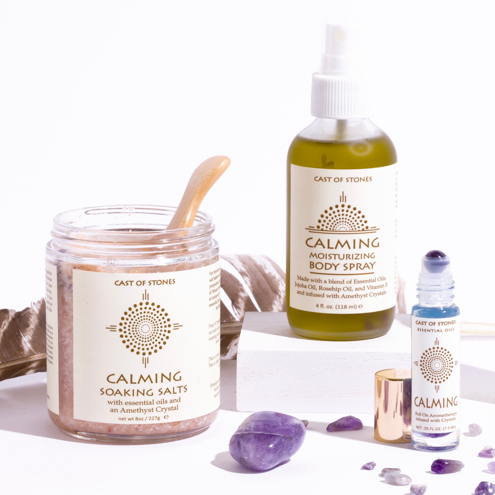 Soaking Salts with Amethyst Crystal - Calming