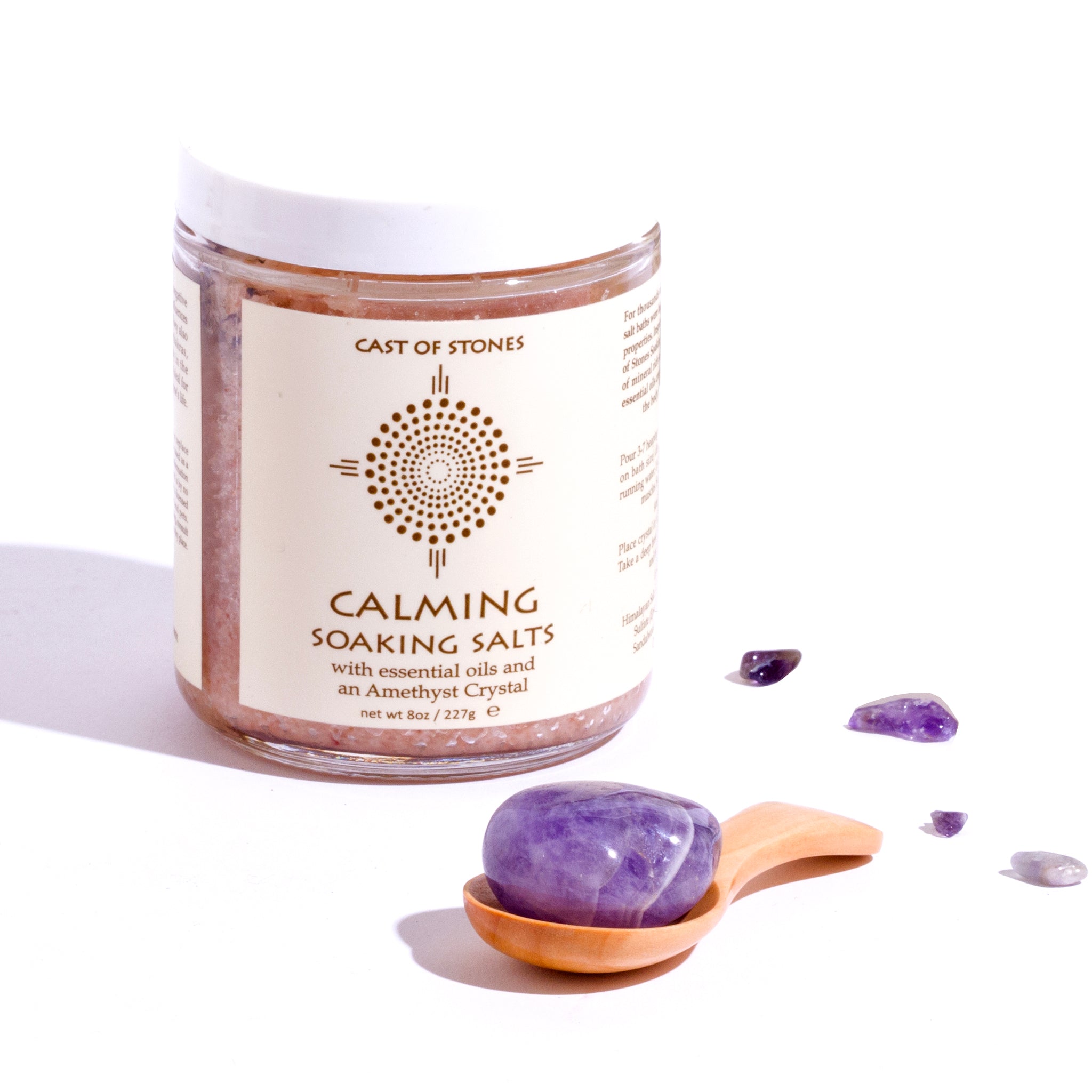 Soaking Salts with Amethyst Crystal - Calming