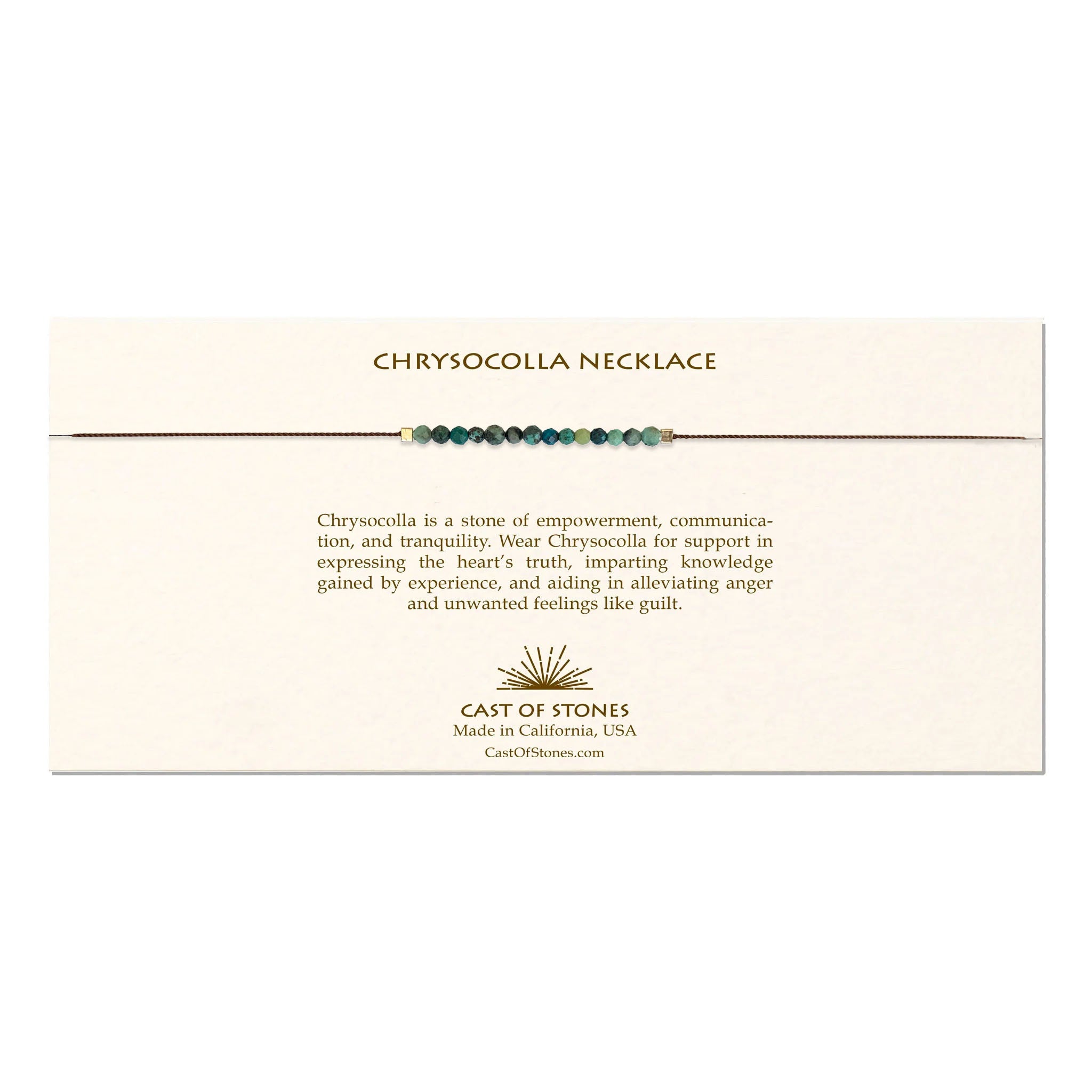 Cast-of-Stones-Chrysocolla-Gemstone-Necklace-with-Information-Card