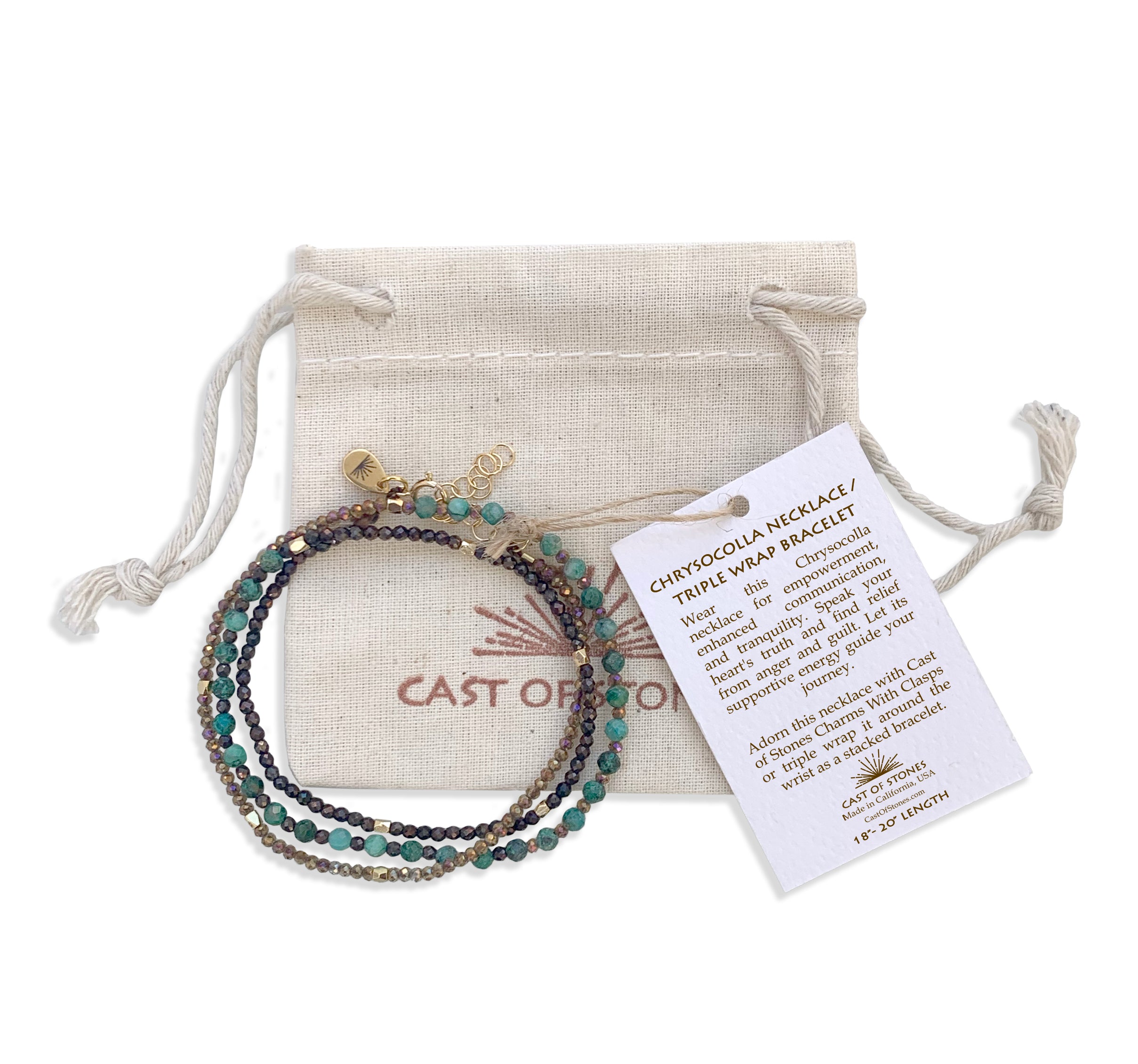 Cast-of-Stones-Chrysocolla-Gemstone-Necklace-with-Pouch