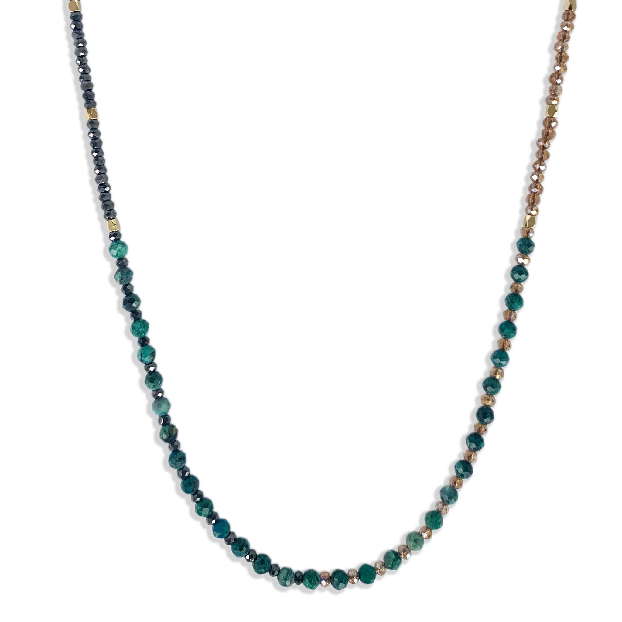 Chrysocolla Gemstone Necklace / Triple Wrap Bracelet