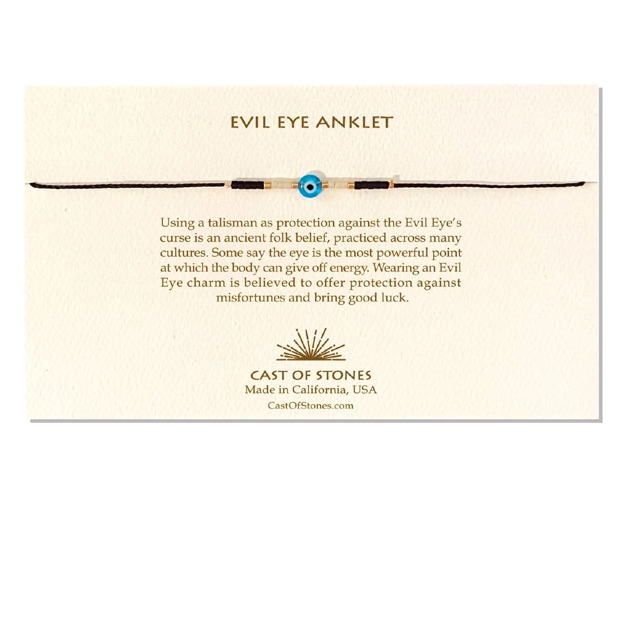 Evil Eye Anklet - Turquoise/ White