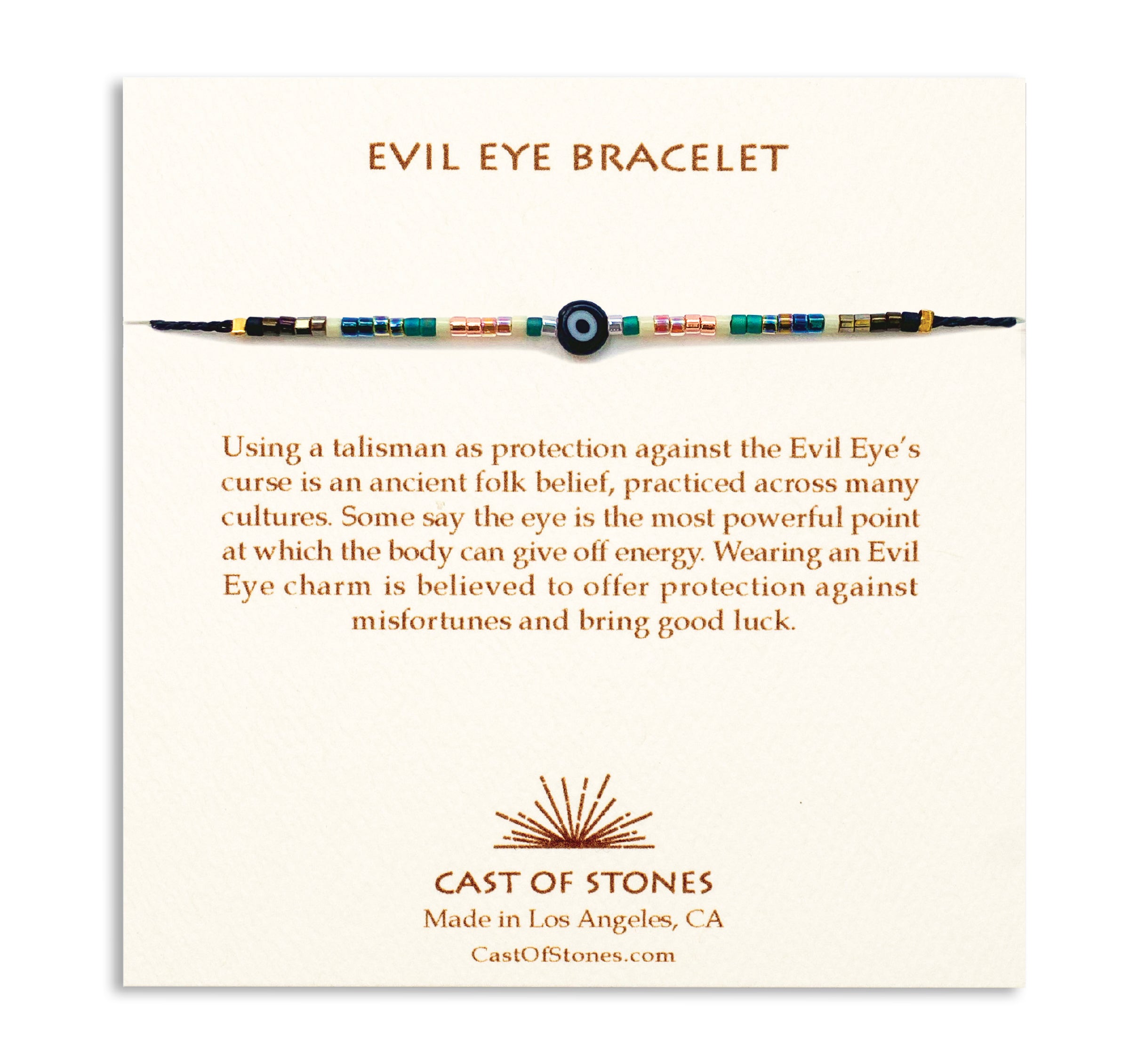 Evil Eye Bracelet - Black/ Rose