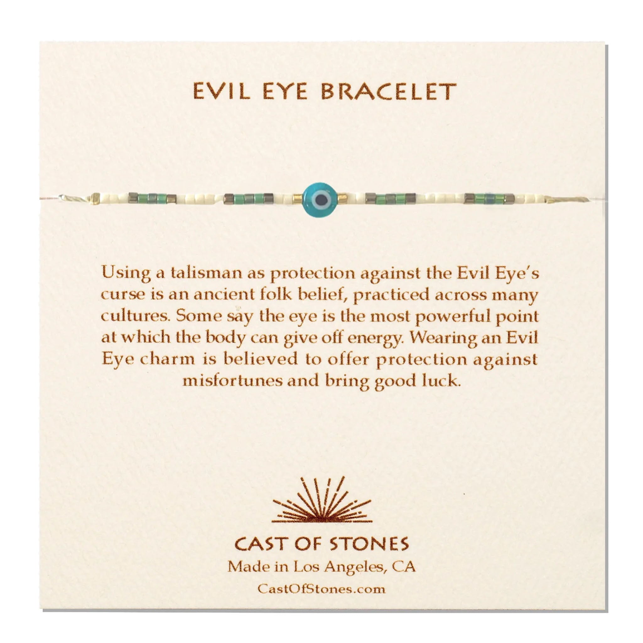 Evil Eye Bracelet - Blue Sea/White