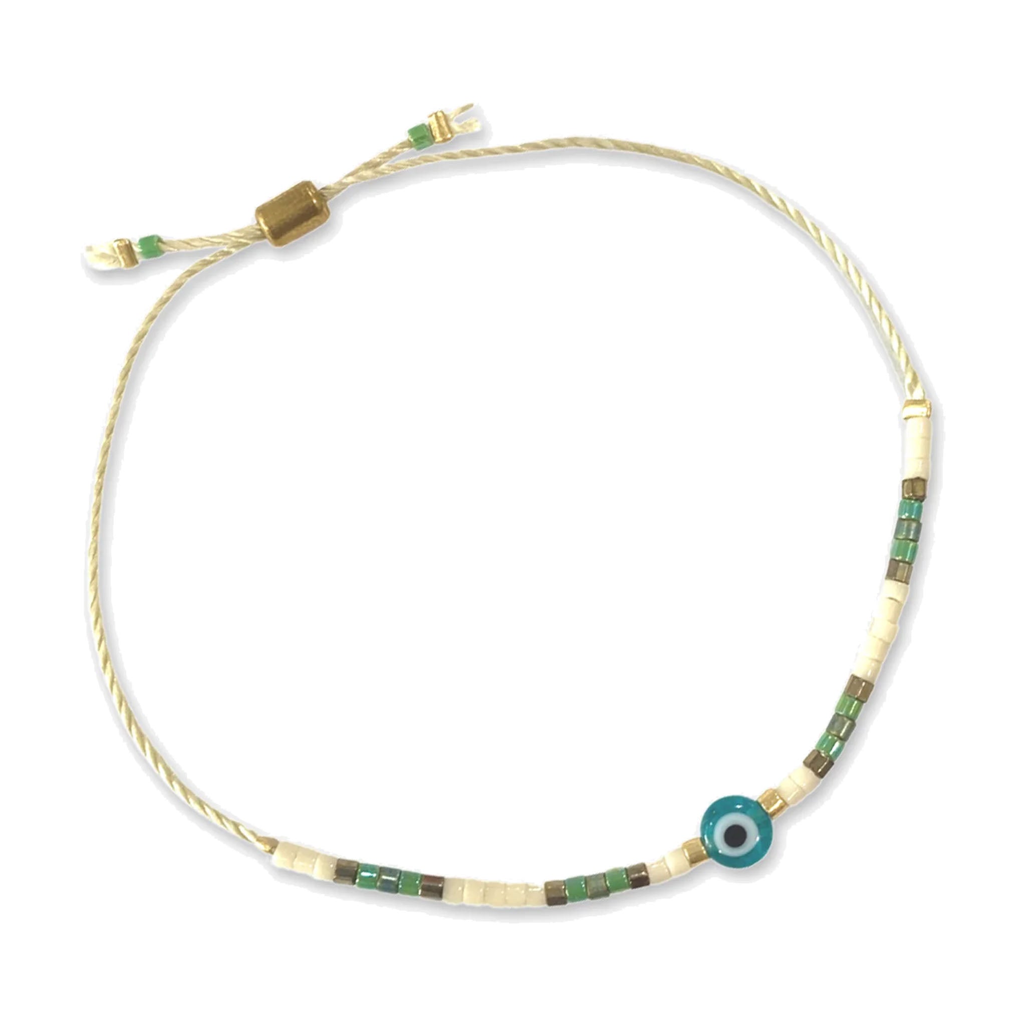 Evil Eye Bracelet - Blue Sea/White