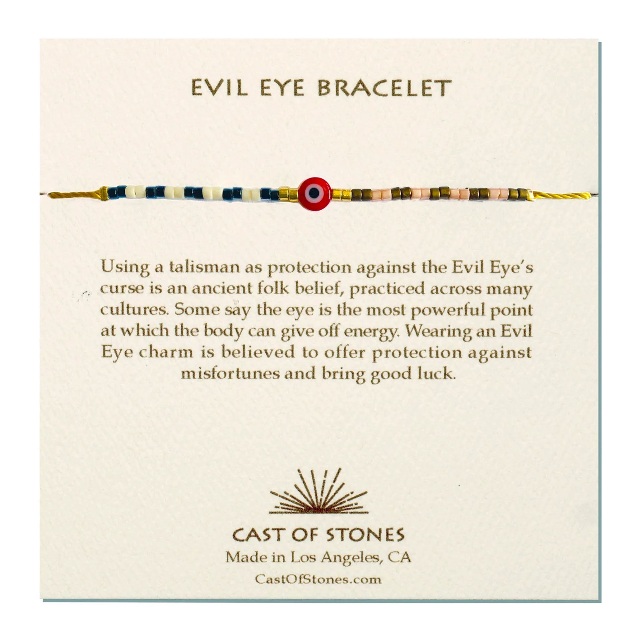 Evil Eye Bracelet - Red Multi Stripe