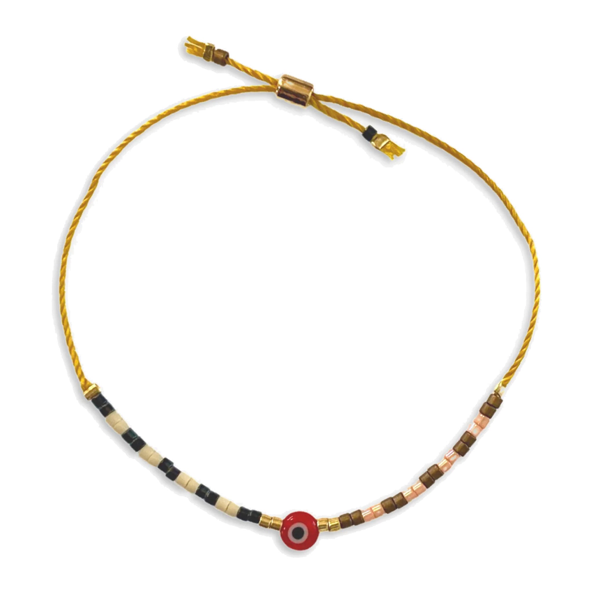 Evil Eye Bracelet - Red Multi Stripe