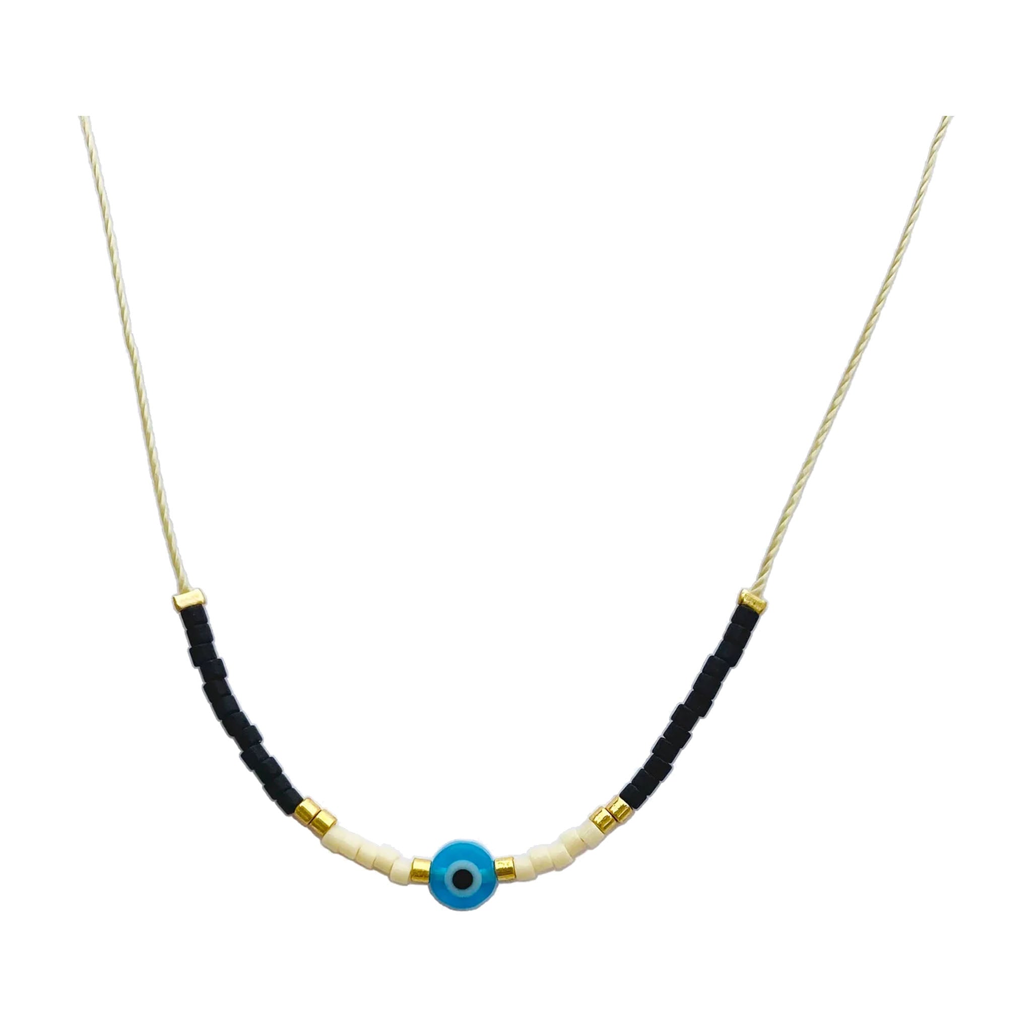 Evil Eye Necklace - Turquoise/White