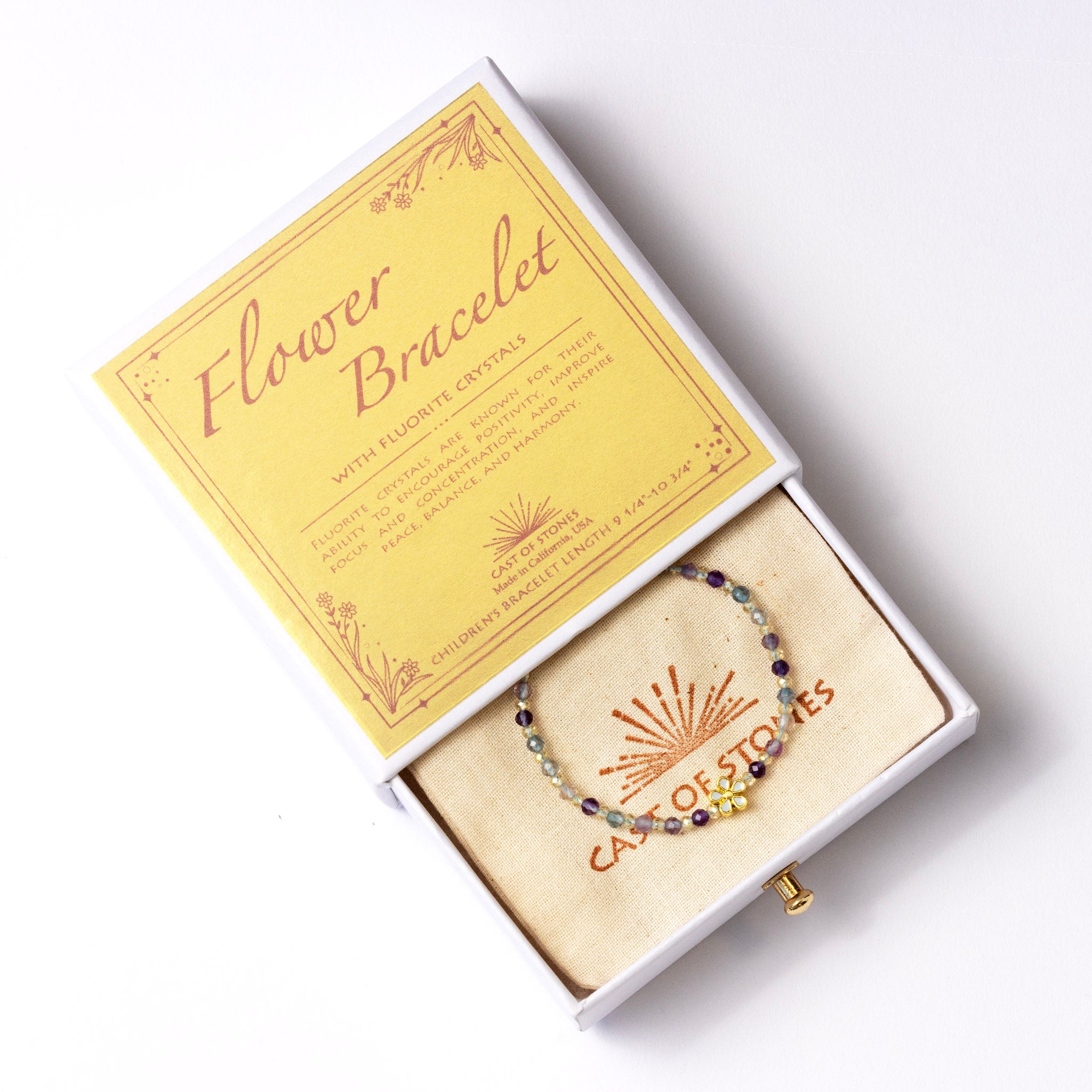 Children's Flower Bracelet with Flourite Crystals