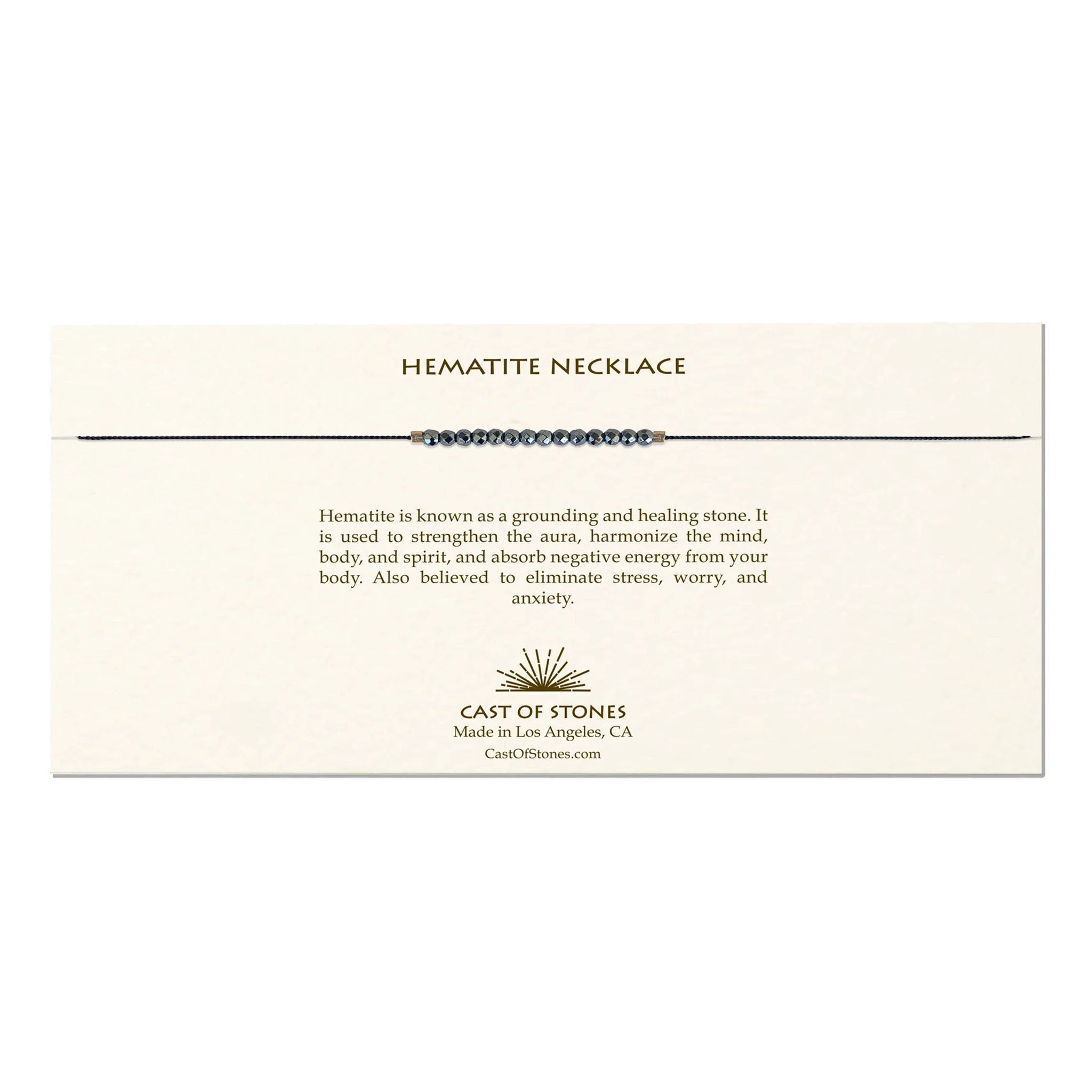 Cast-of-Stones-Hematite-Gemstone-Necklace-with-Information-Card