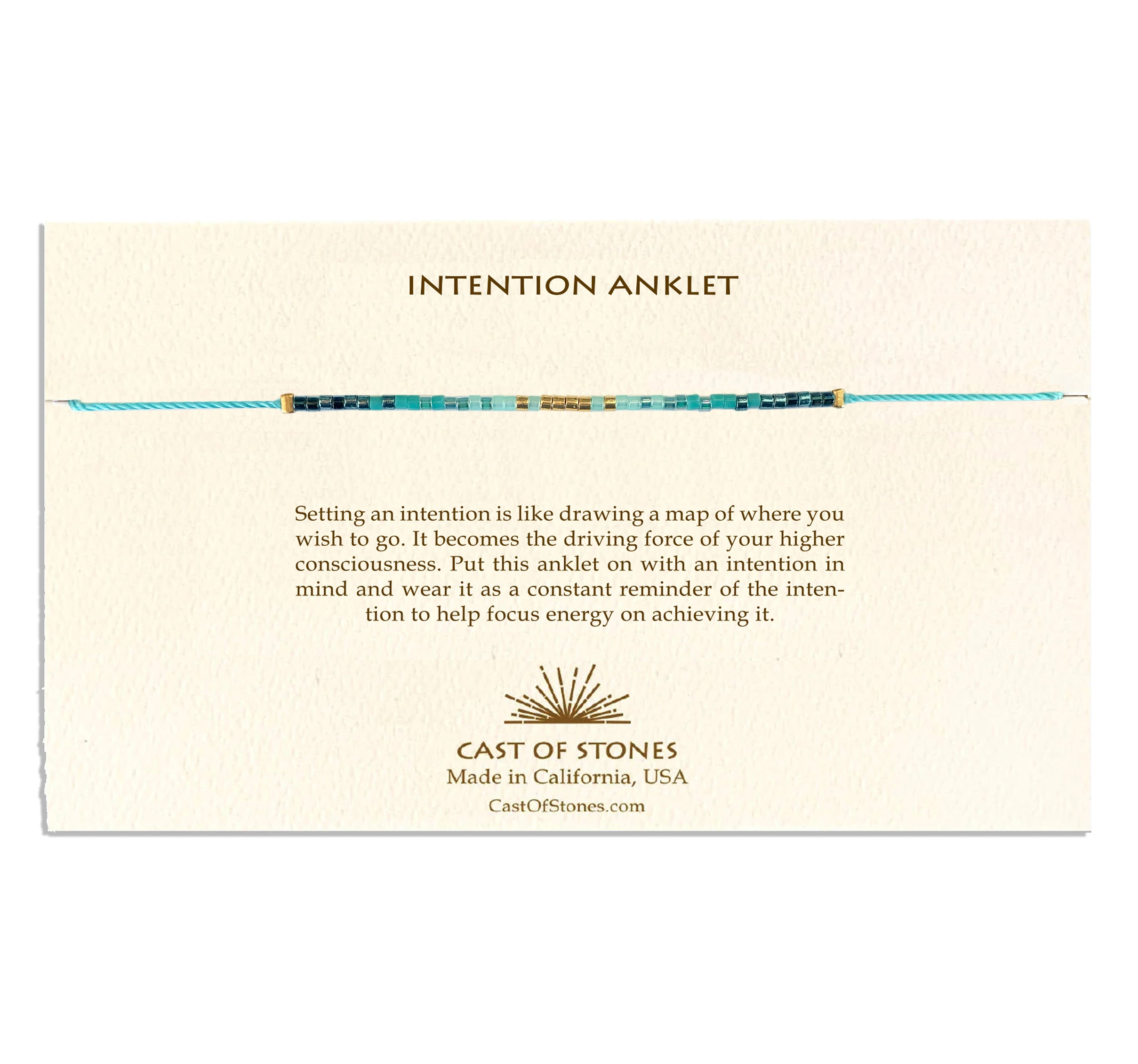 Intention Anklet - Radiant Aqua