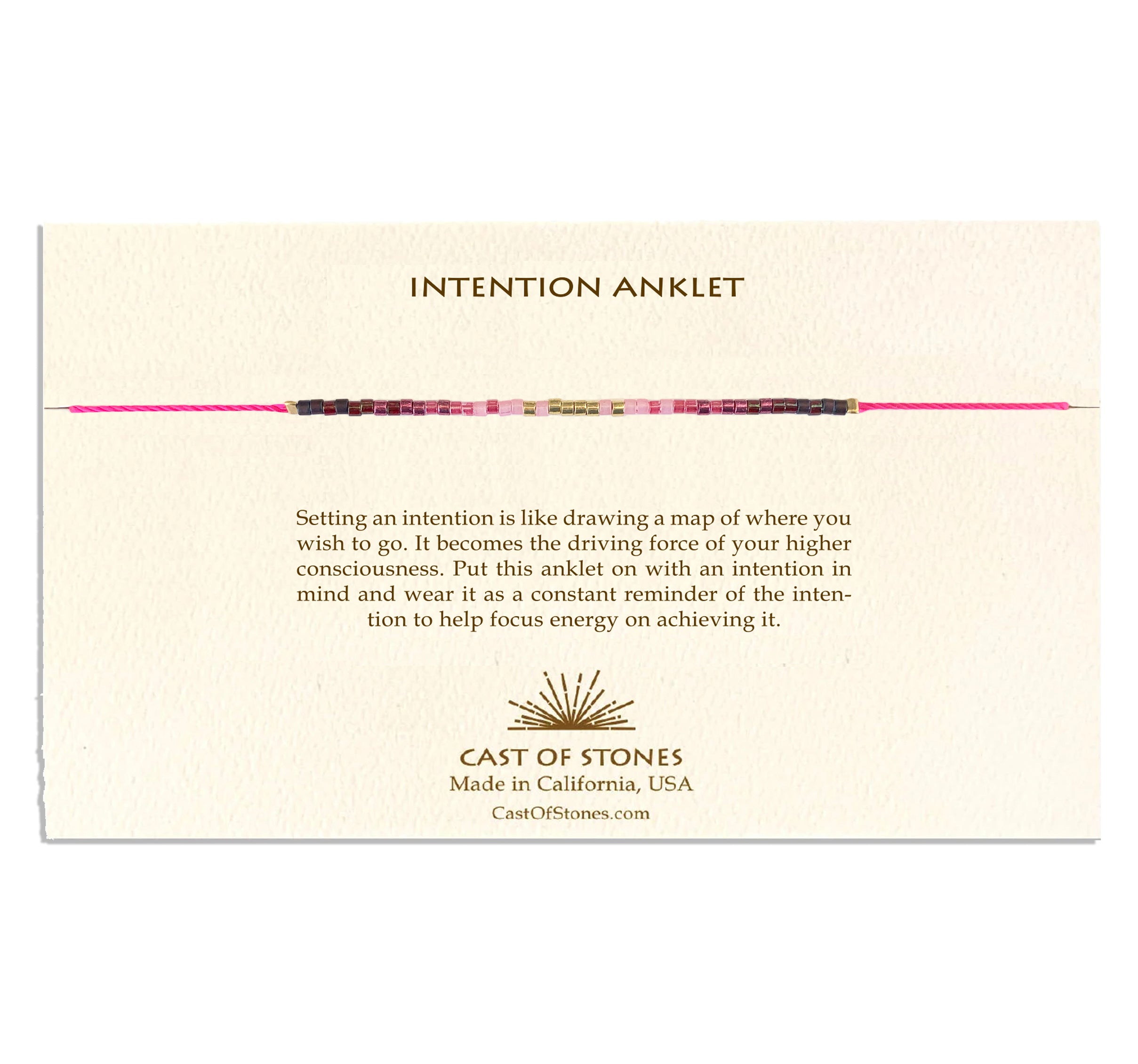 Intention Anklet - Radiant Pink