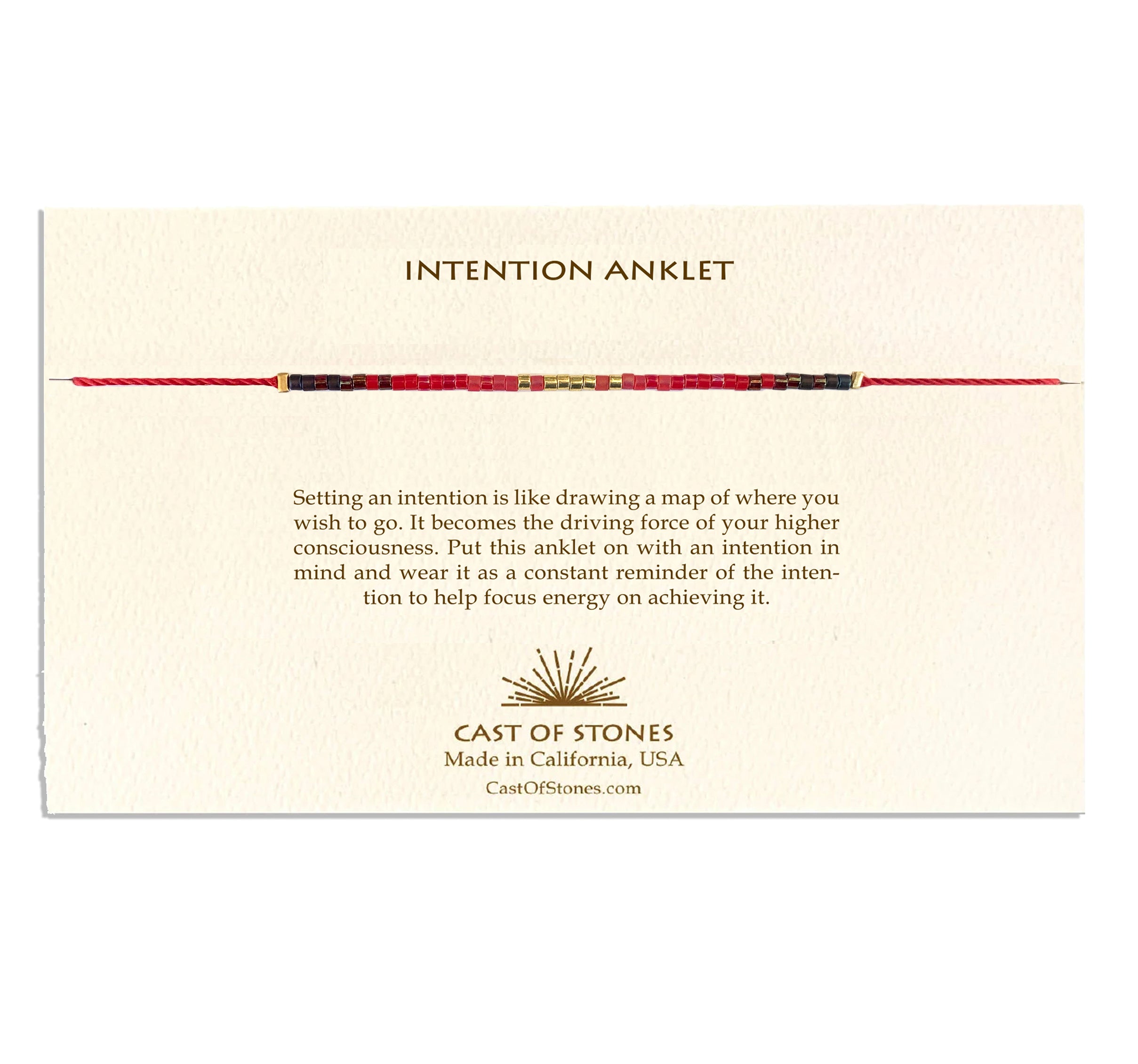 Intention Anklet - Radiant Red