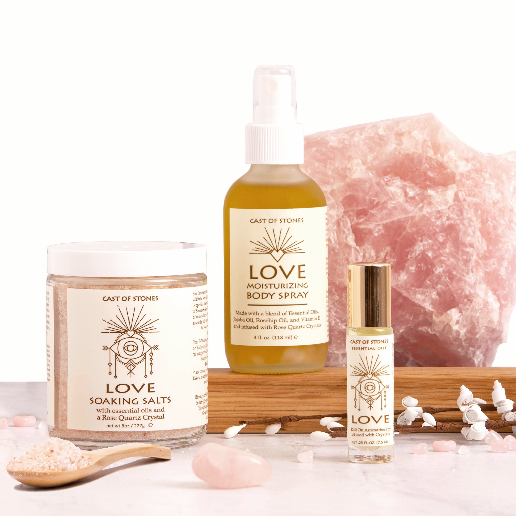 Love Roll-On - Essential Oil Aromatherapy with Rose Quartz Crystals