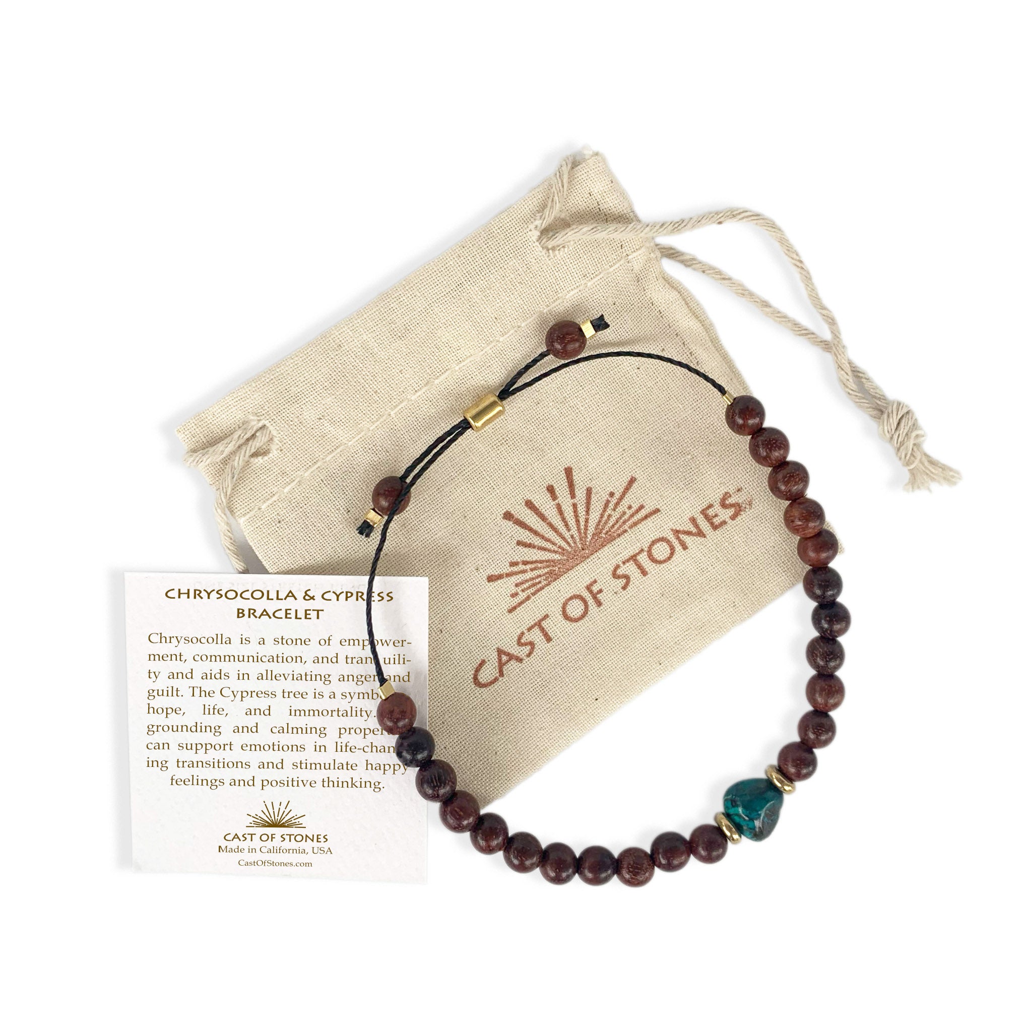Men's Chrysocolla & Cypress Bracelet