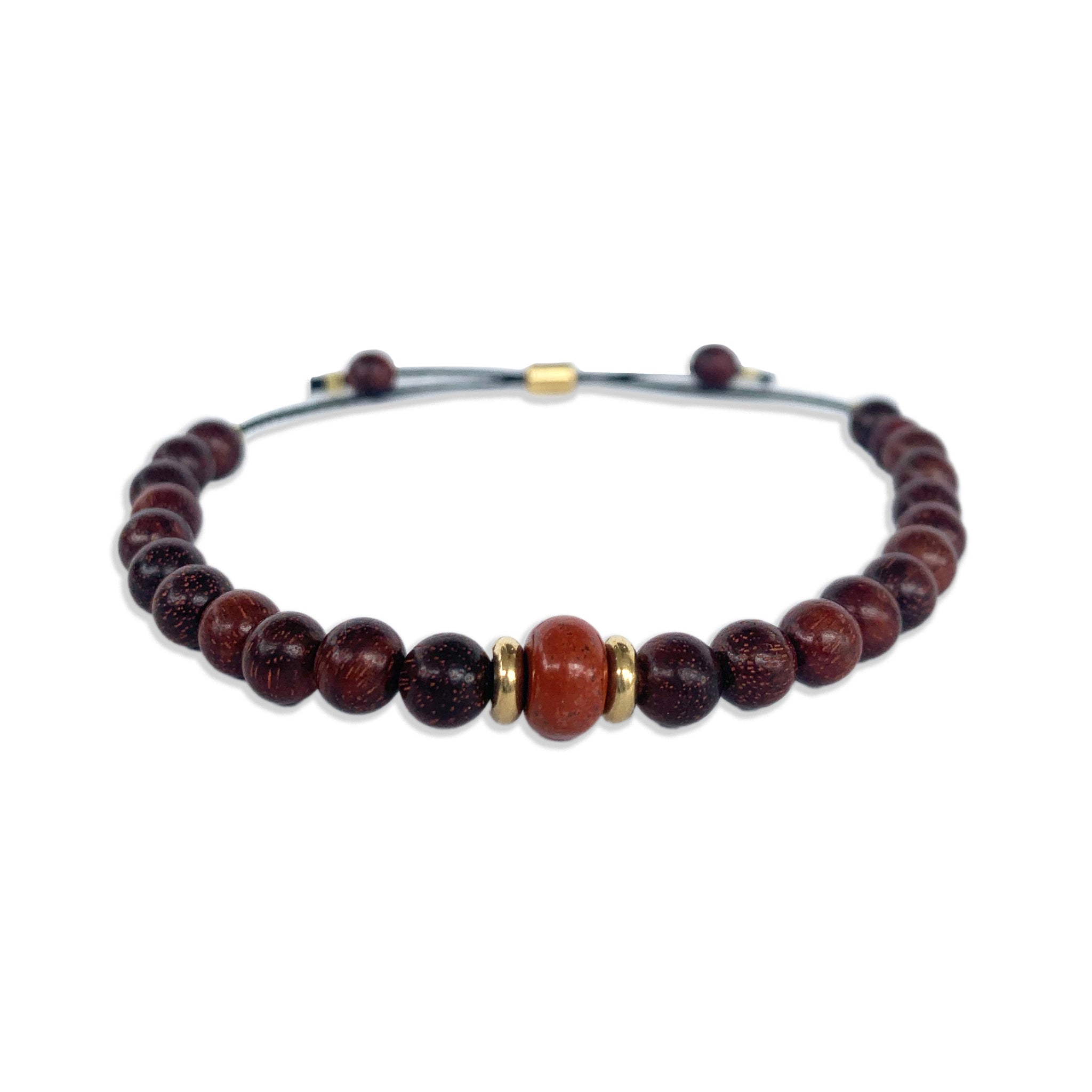 Men's Red Jasper & Cypress Bracelet