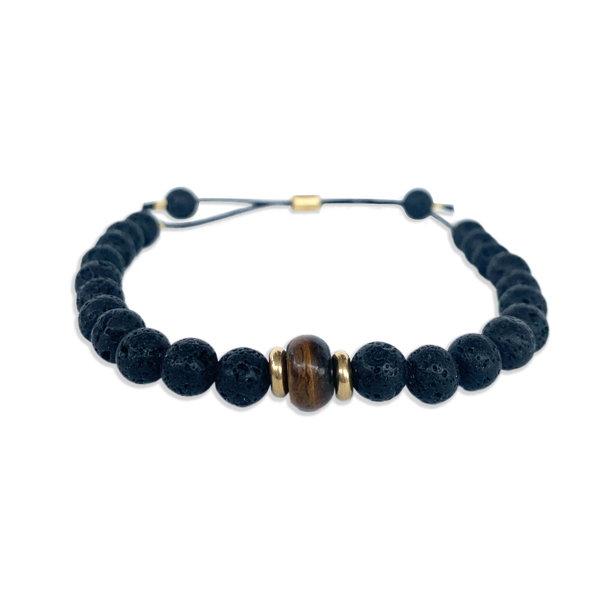Men's Tiger's Eye & Lava Stone Bracelet