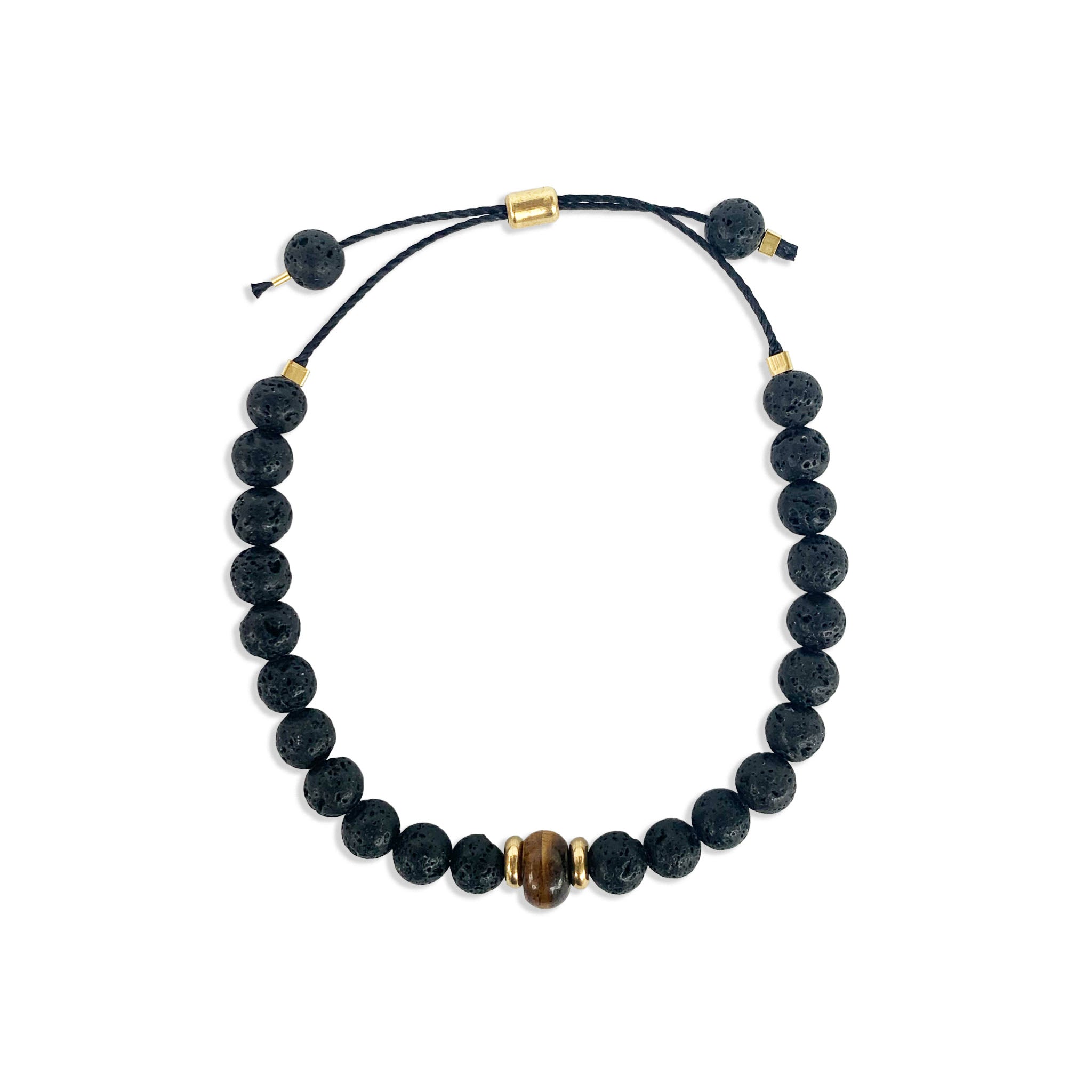 Men's Tiger's Eye & Lava Stone Bracelet