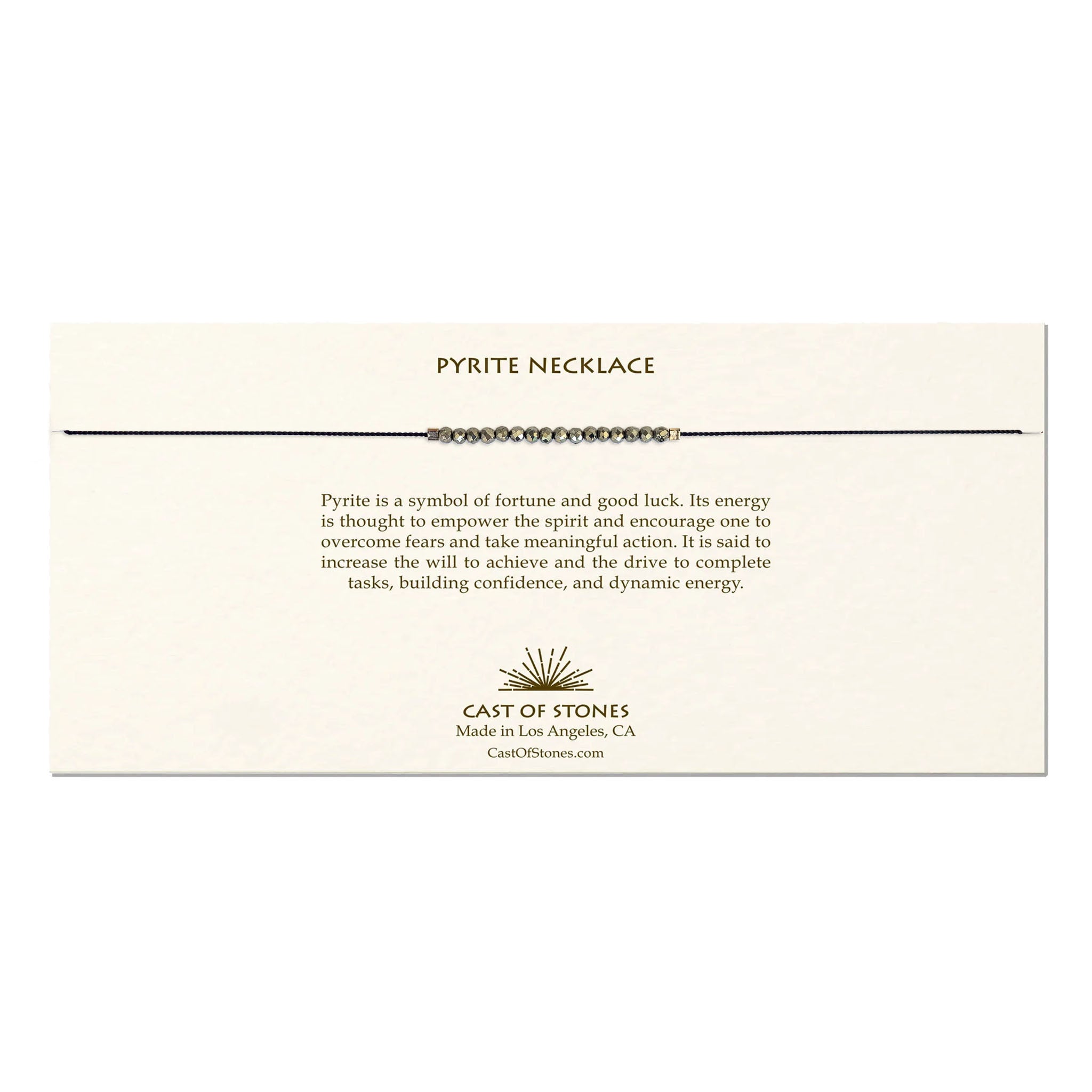 Cast-of-Stones-Pyrite-Gemstone-Necklace-with-Information-Card