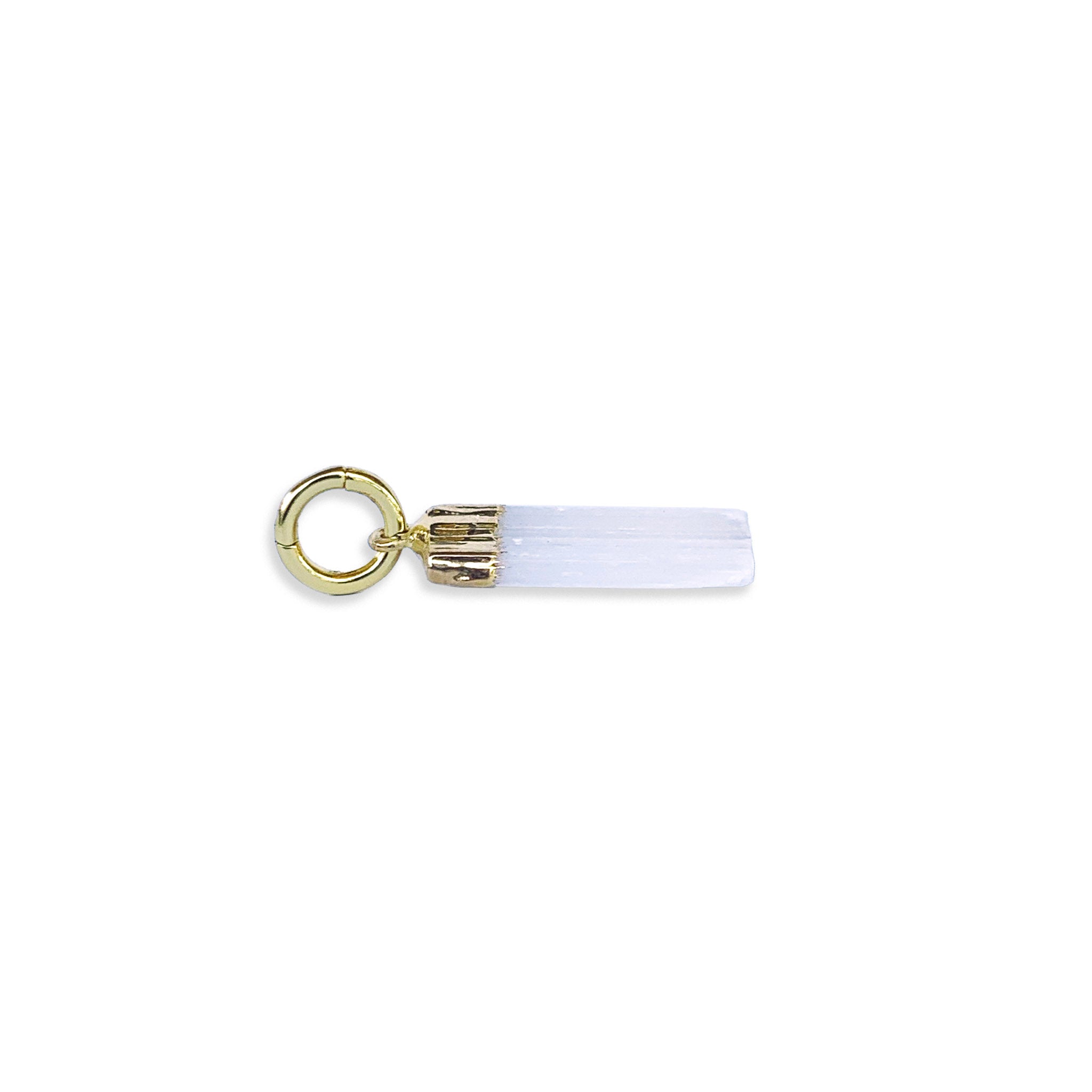 Selenite Slice Charm with Clasp