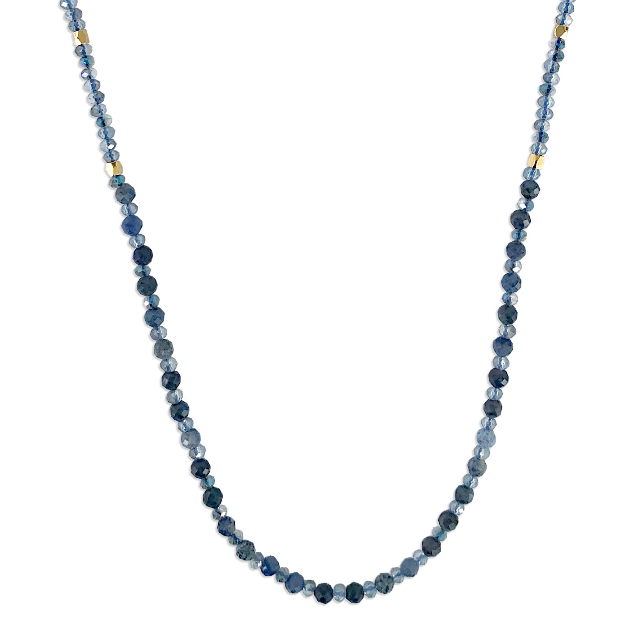 Sodalite Gemstone Necklace / Triple Wrap Bracelet
