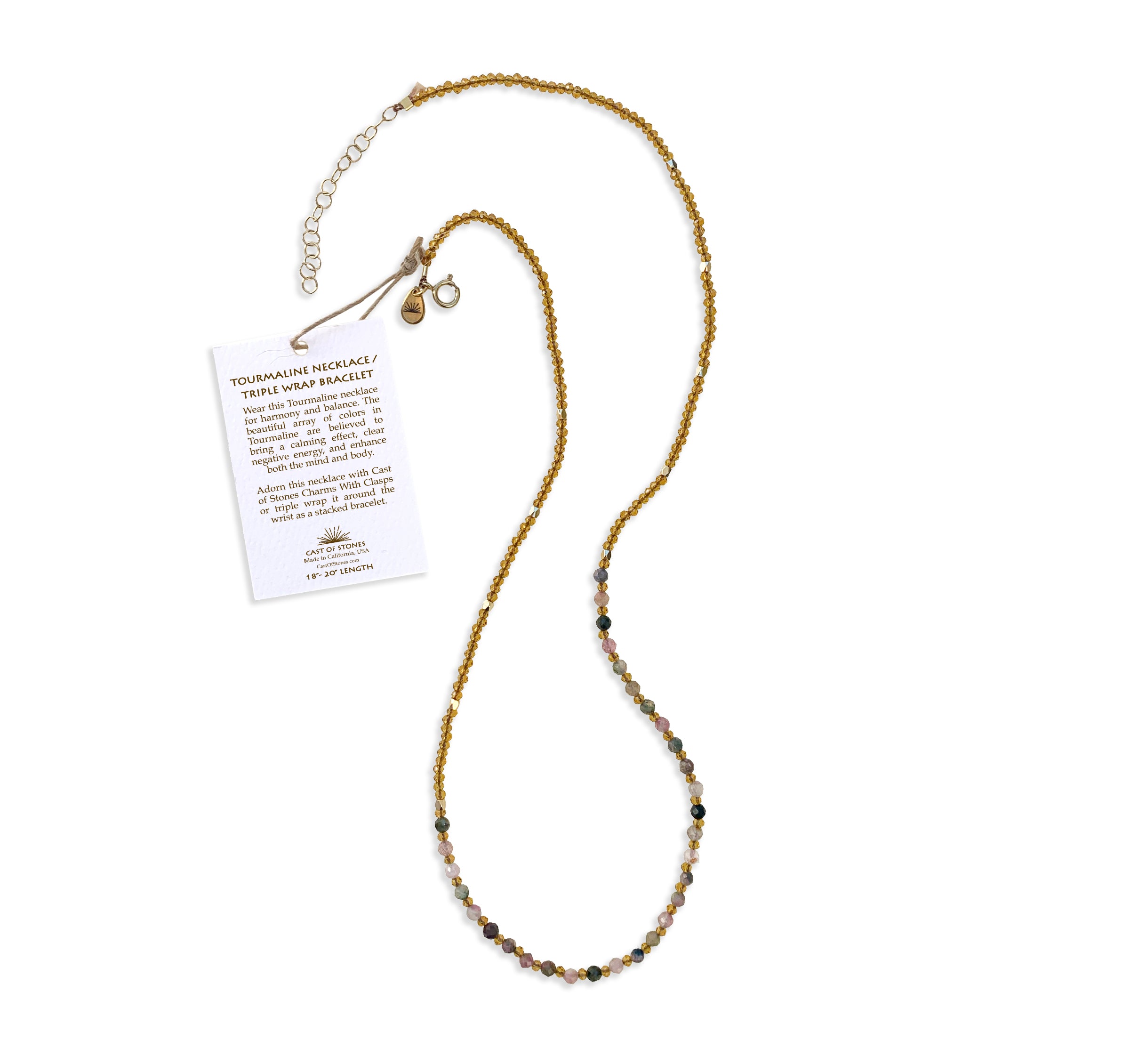 Cast-of-Stones-Tourmaline-Gemstone-Necklace-or-Triple-Wrap-Necklace