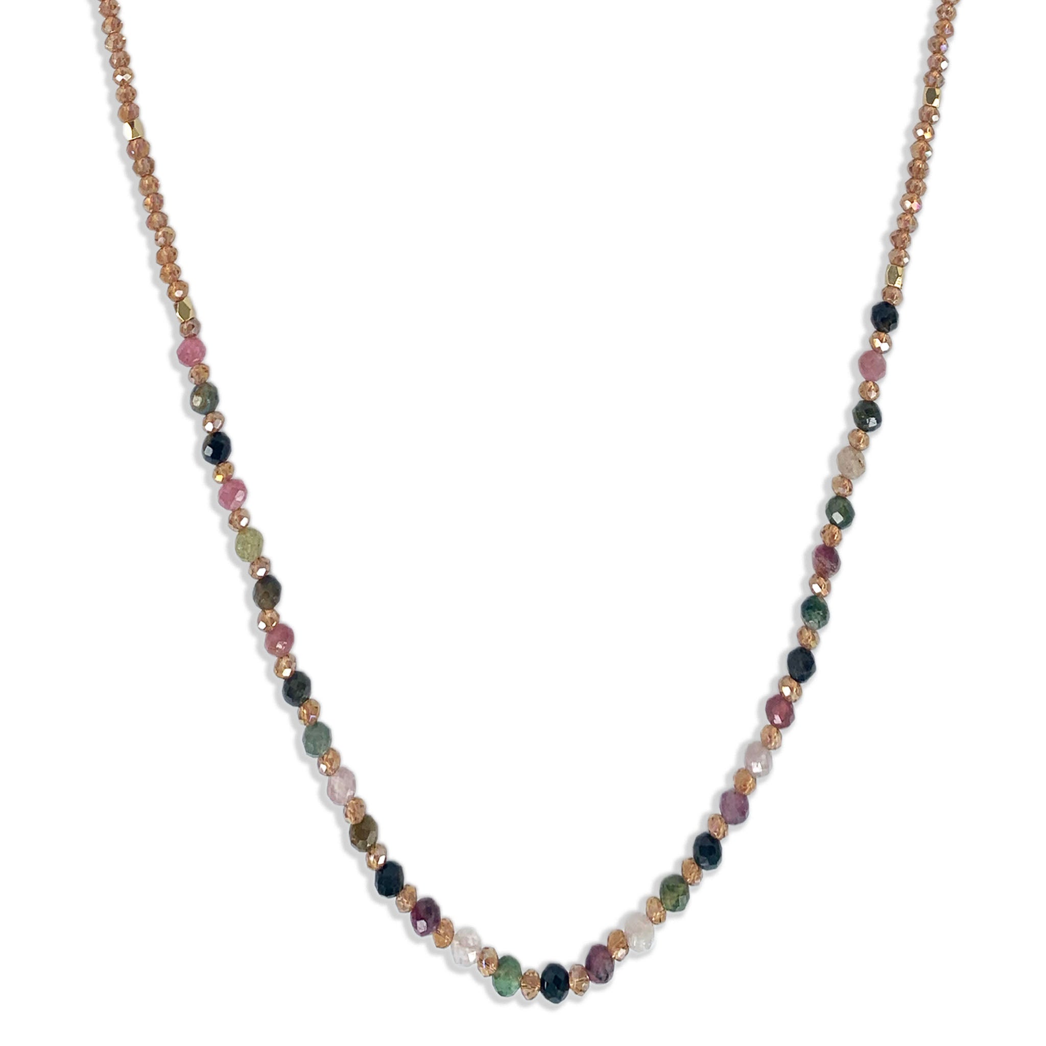 Tourmaline Gemstone Necklace / Triple Wrap Bracelet