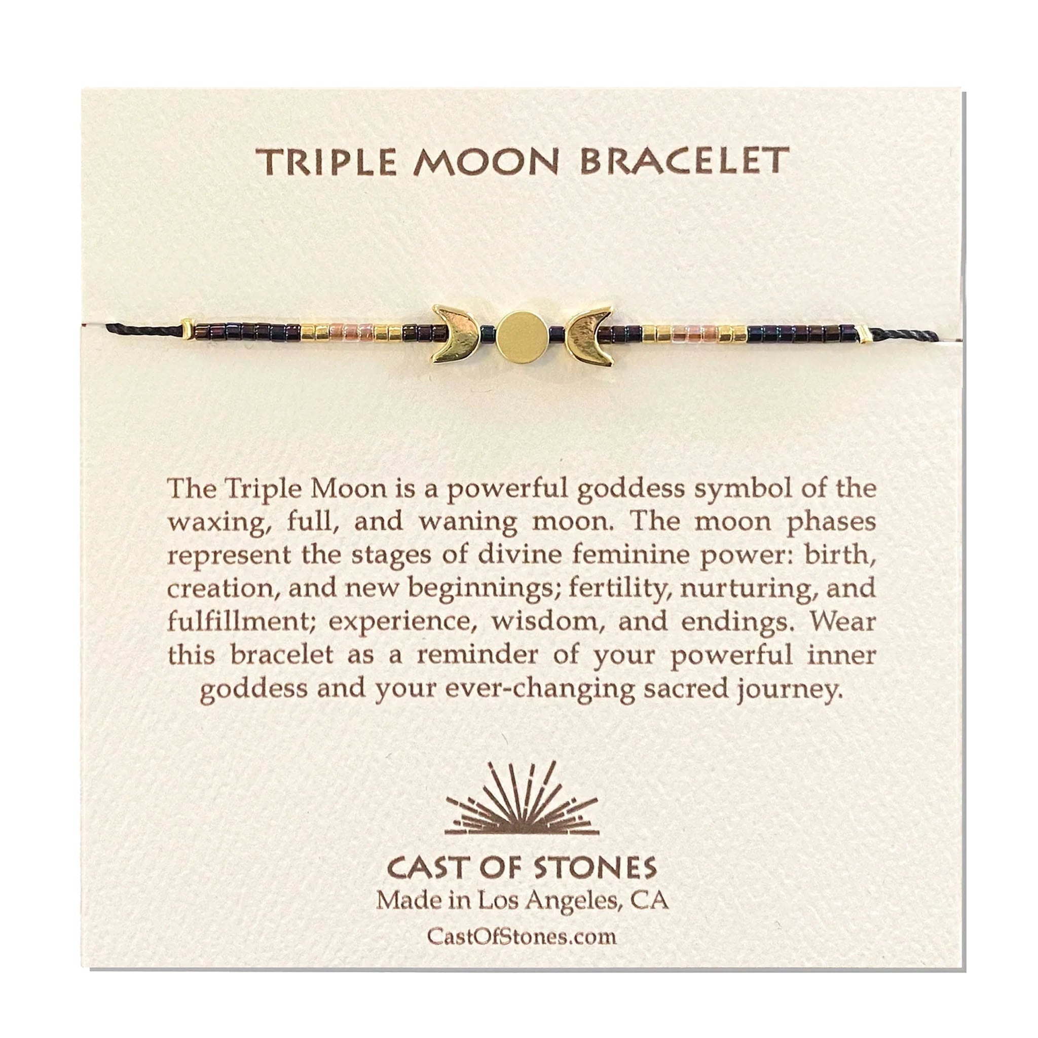 Triple Moon Bracelet - Deep Purple