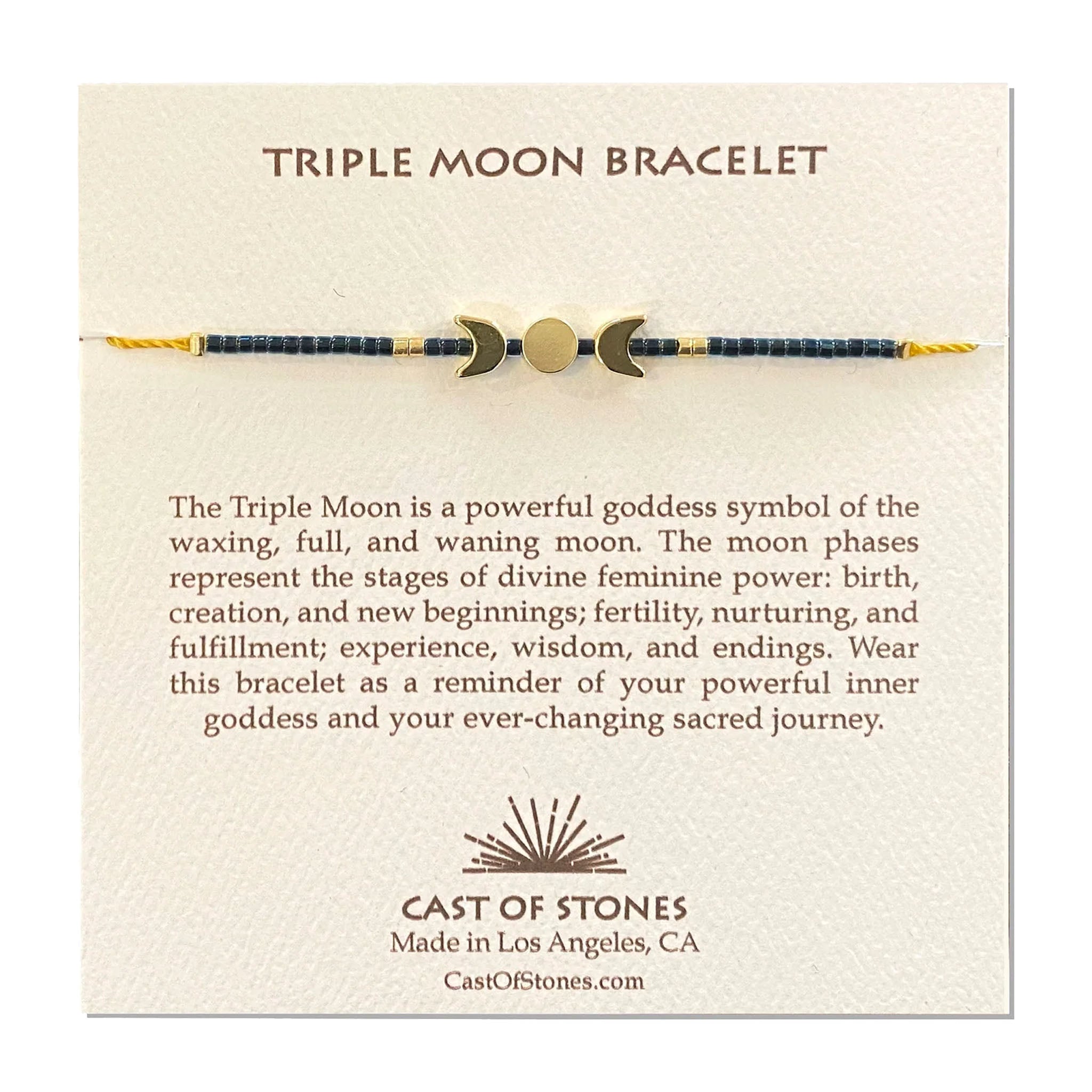 Triple Moon Bracelet - Midnight/Gold