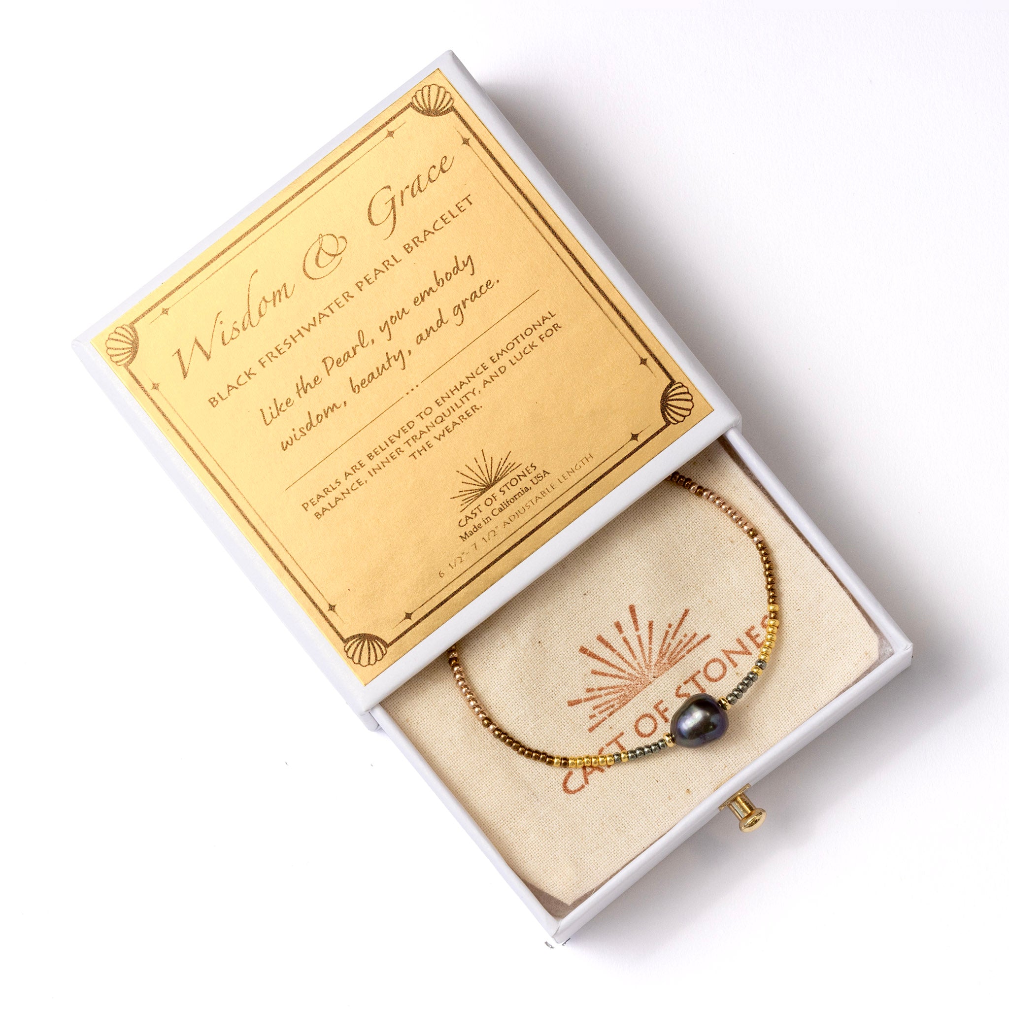 Wisdom & Grace Black Pearl Bracelet