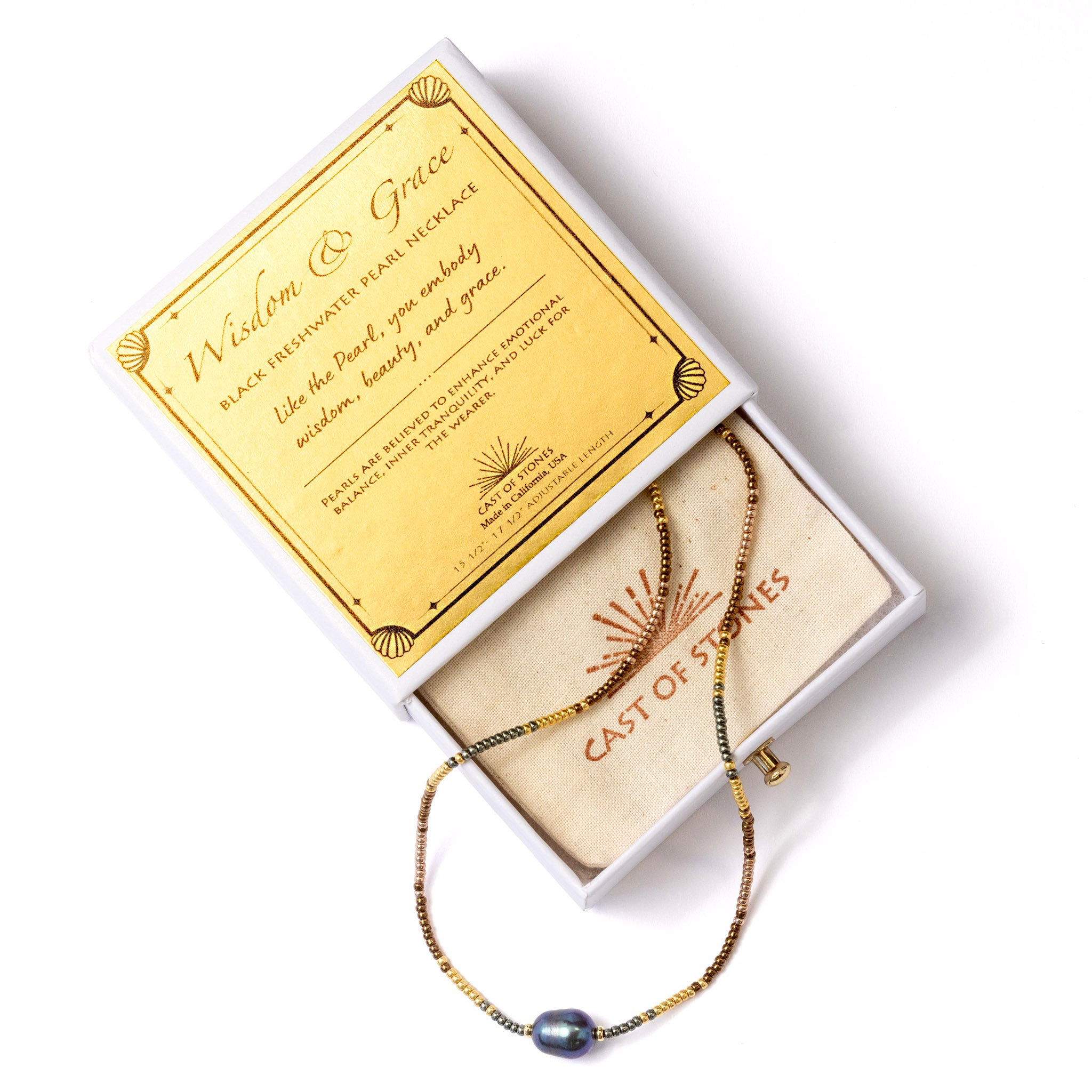 Wisdom & Grace Black Pearl Necklace