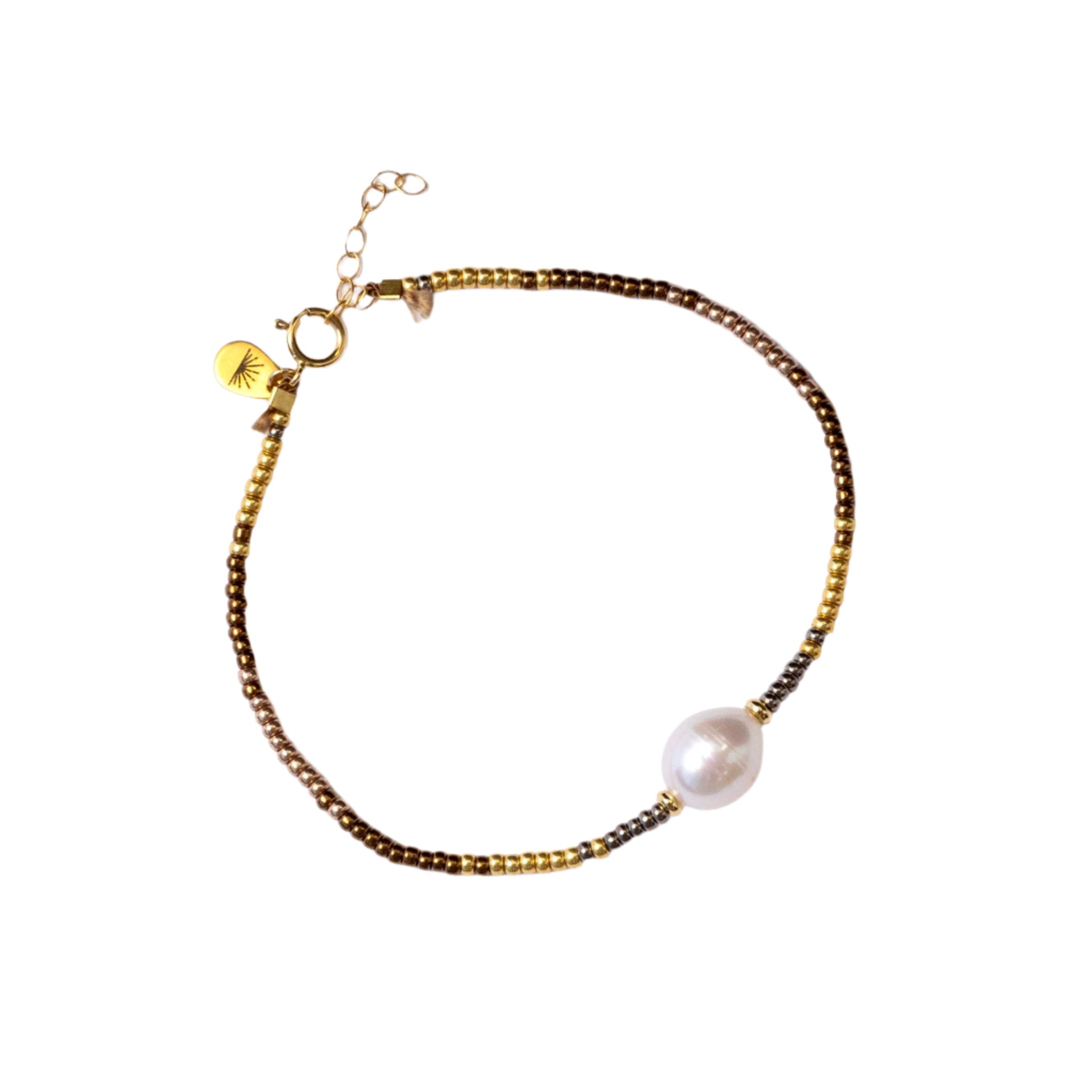White Pearl Solitaire Bracelet