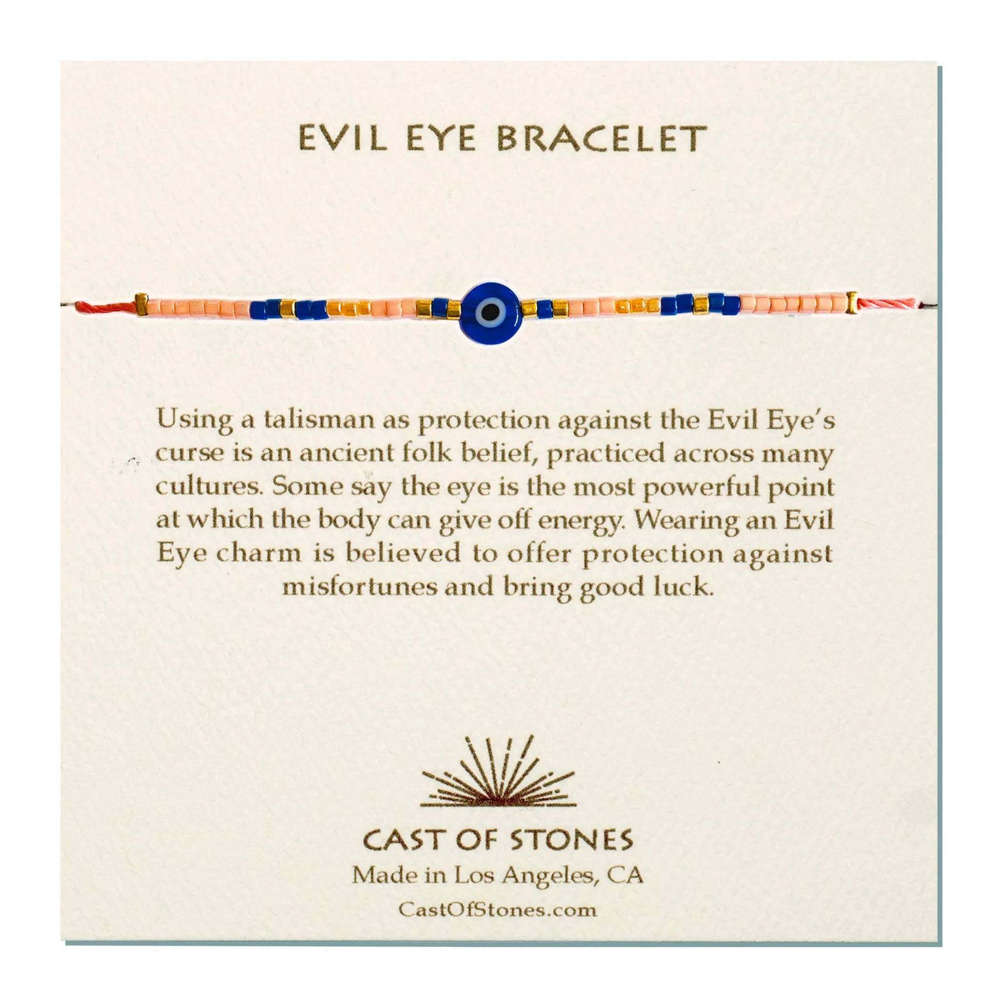 Evil Eye Bracelet - Peach/Cobalt