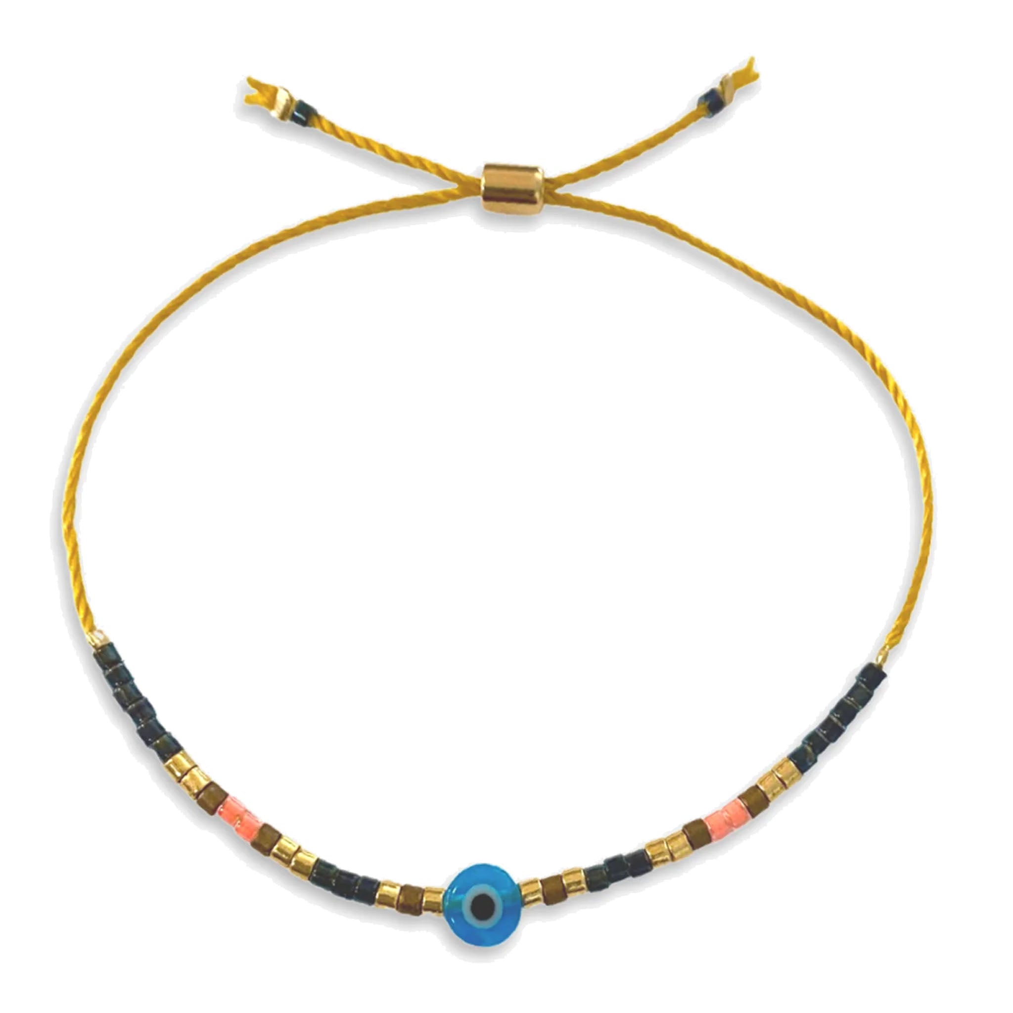 Evil Eye Bracelet - Turquoise/Coral/Night