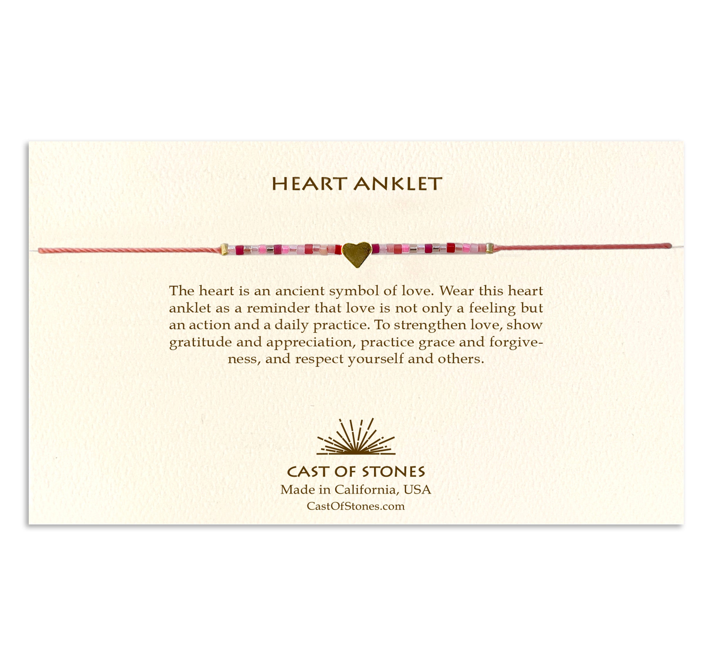 Heart Anklet - Pink Candy