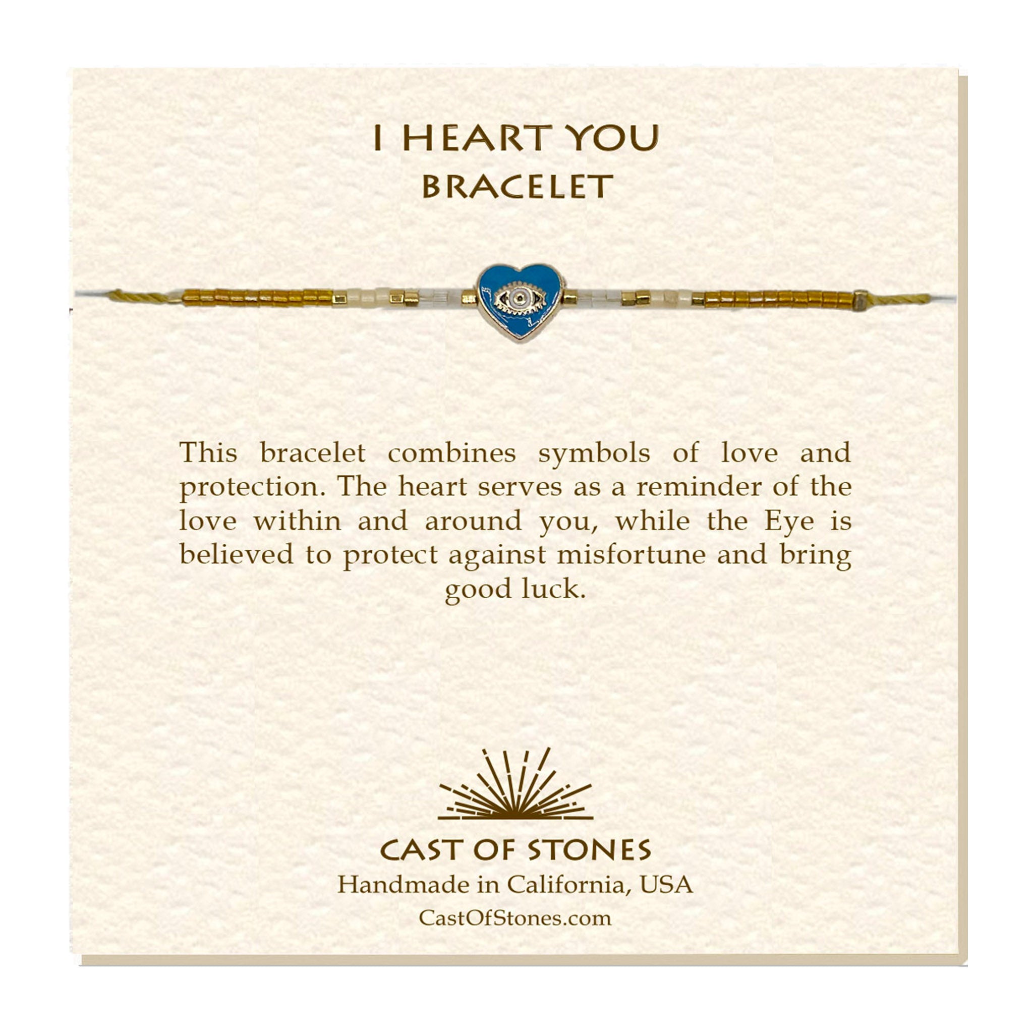 I HEART YOU Bracelet - Amber/Teal