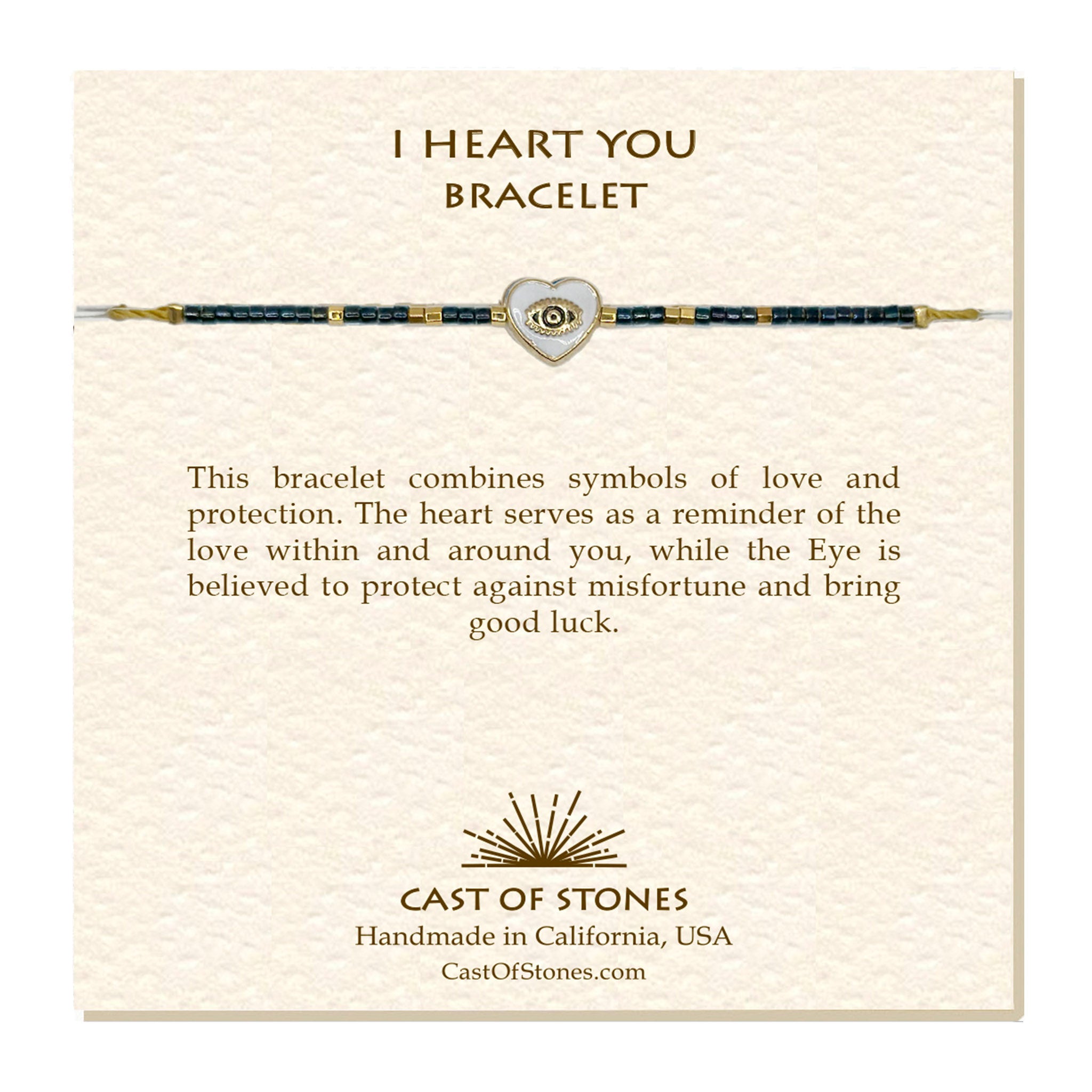 I HEART YOU Bracelet - Midnight/White