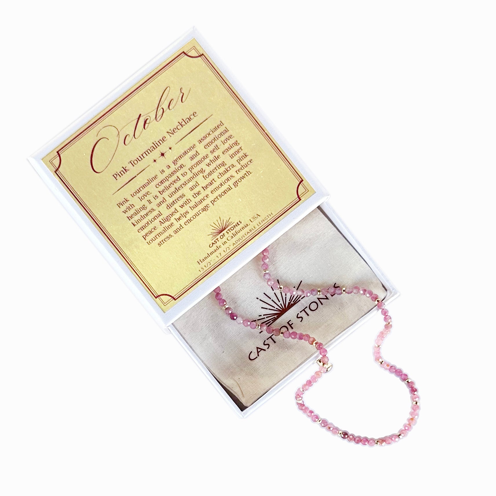 October Birthstone Necklace - Pink Tourmaline