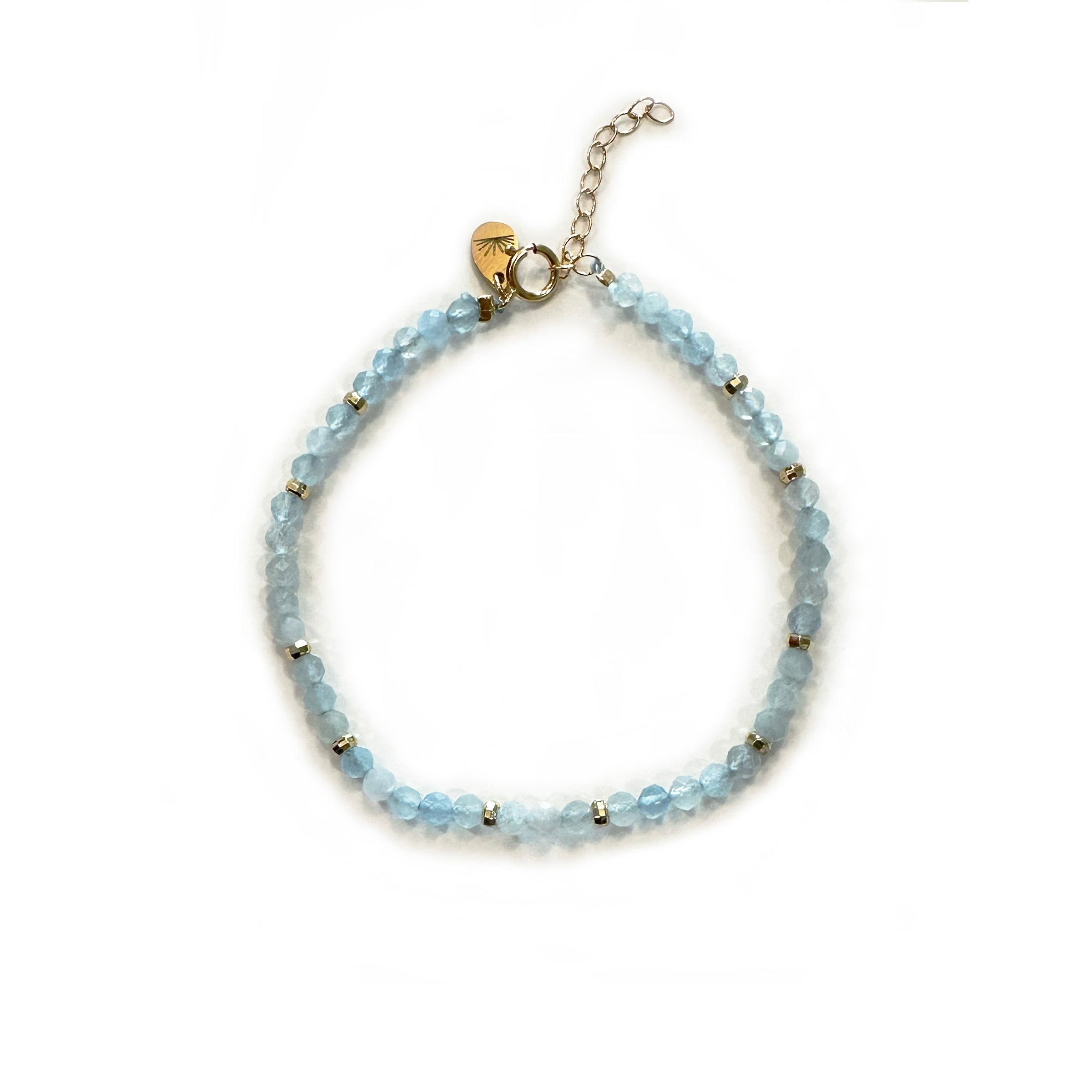 Aquamarine Faceted Gemstone Bracelet