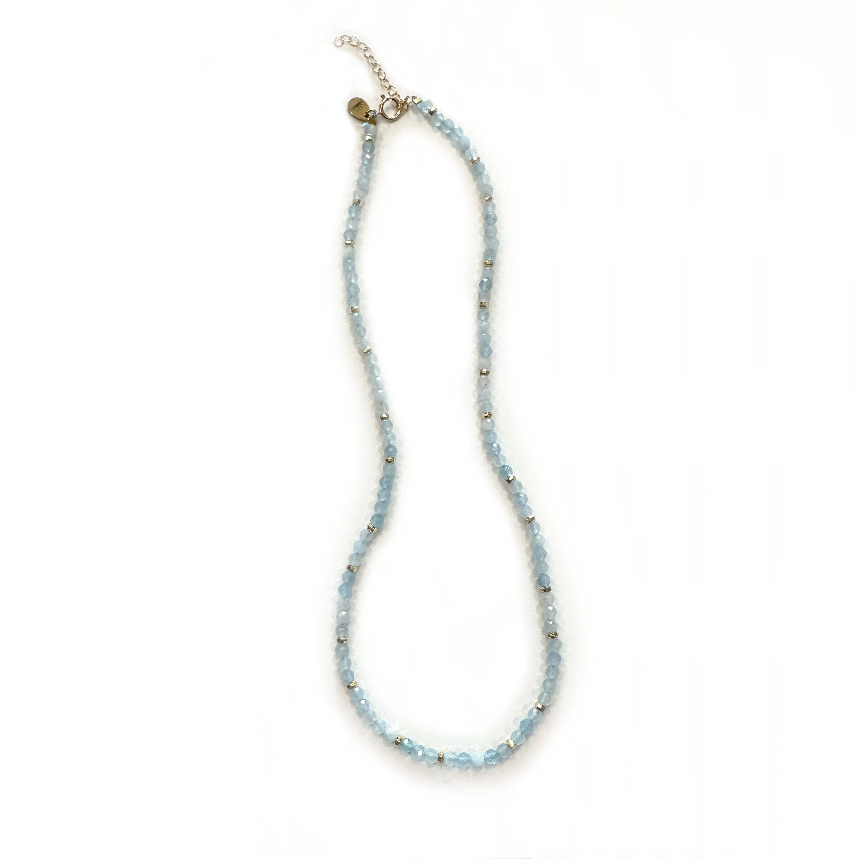Aquamarine Faceted Gemstone Necklace