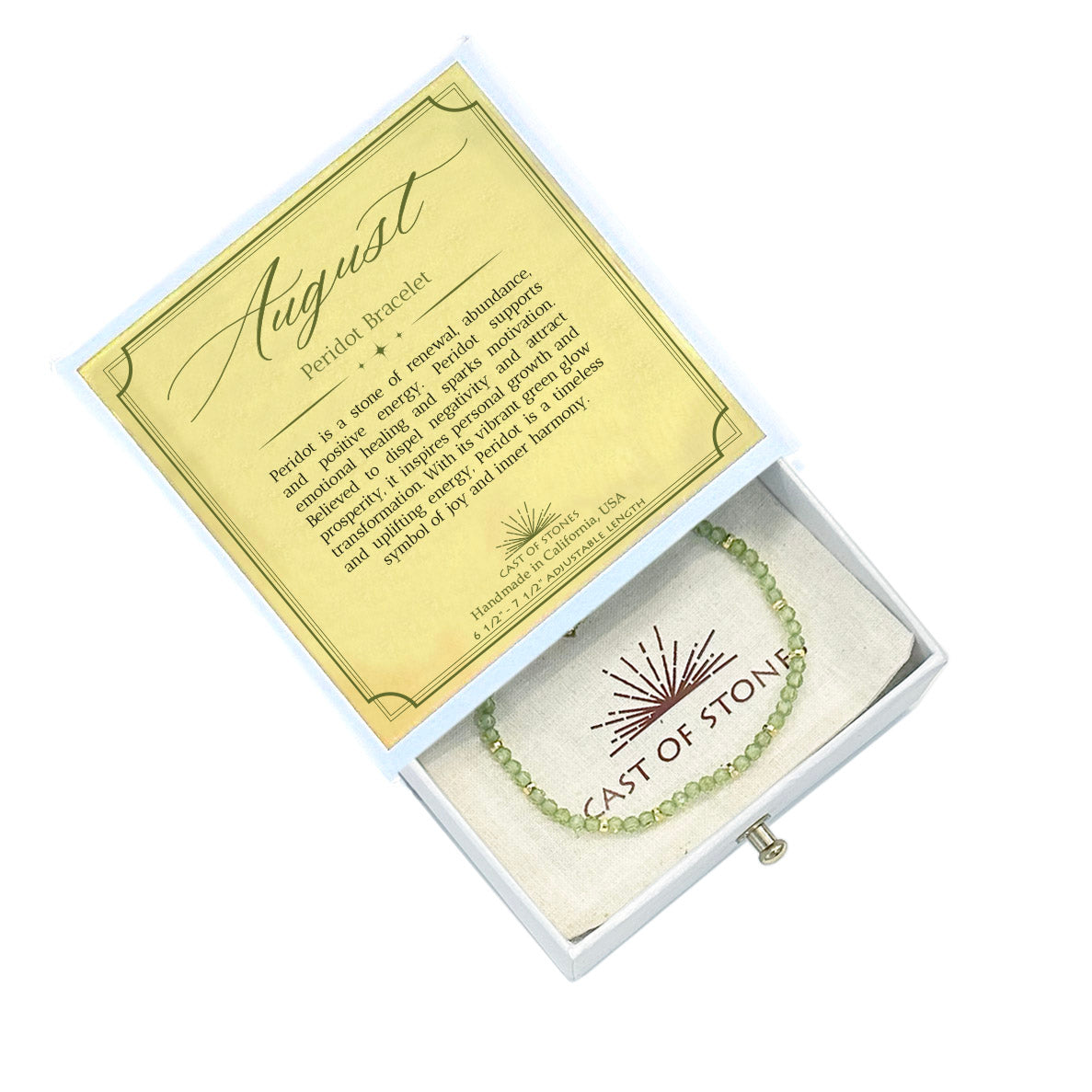 August Birthstone Bracelet - Peridot