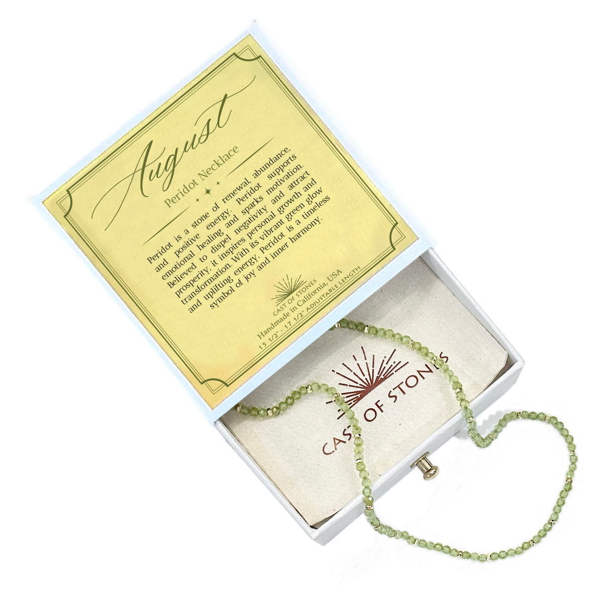 August Birthstone Necklace - Peridot