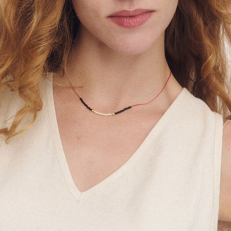 Intention Necklace - Black/White