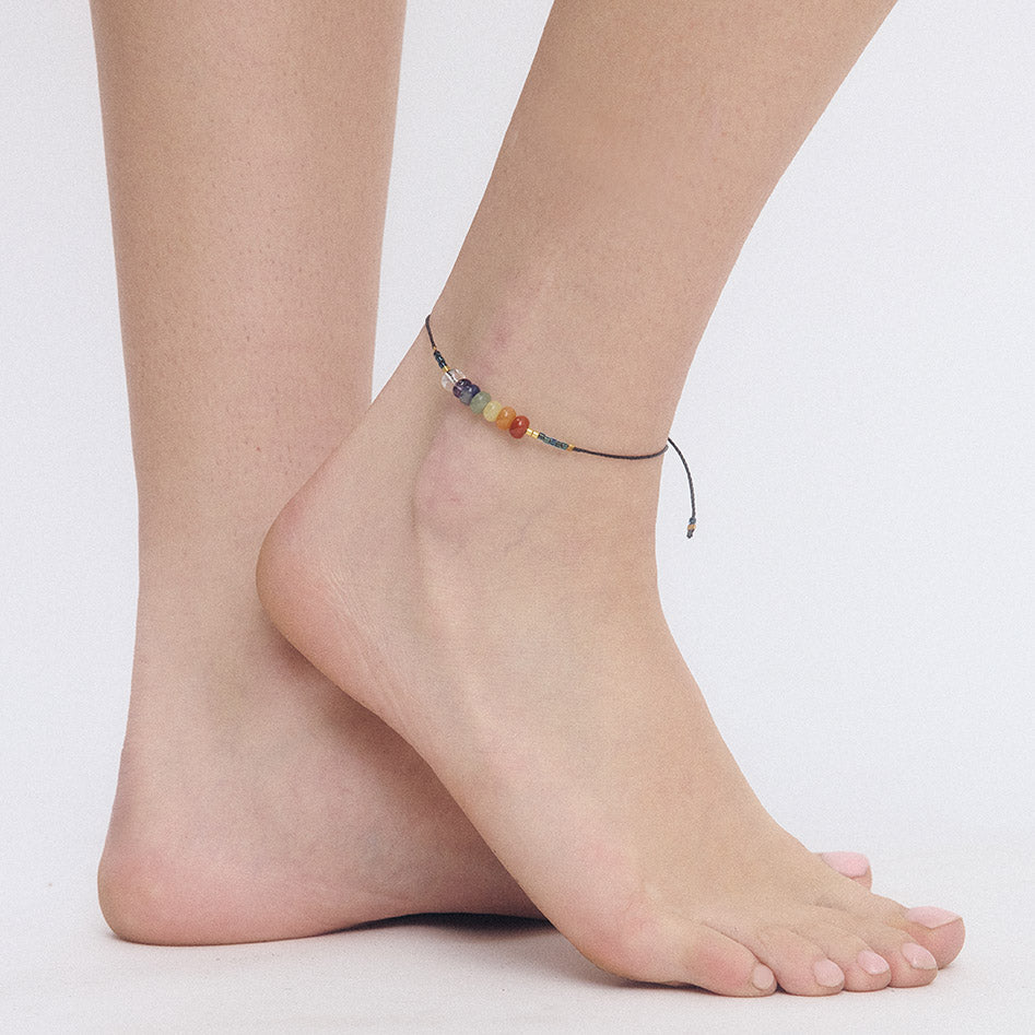 Seven Chakra Gemstone Anklet