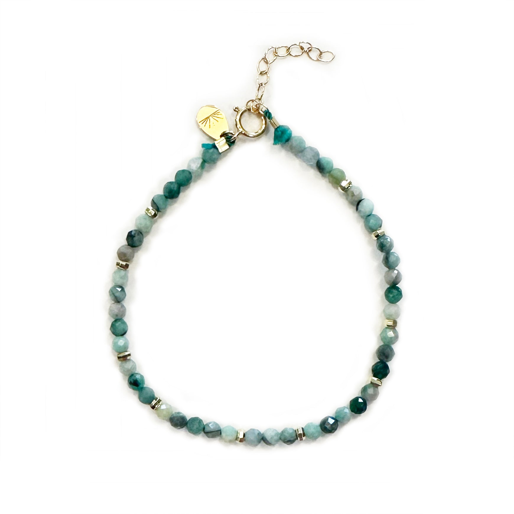 Emerald Faceted Gemstone Bracelet