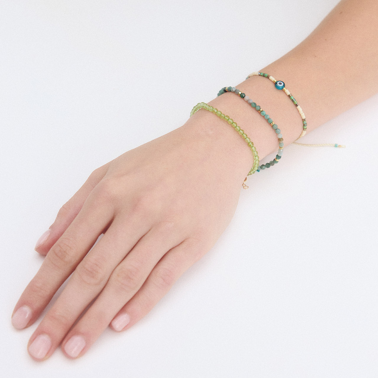 Emerald Faceted Gemstone Bracelet