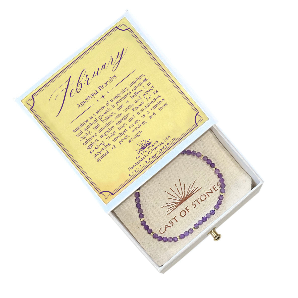 February Birthstone Bracelet - Amethyst
